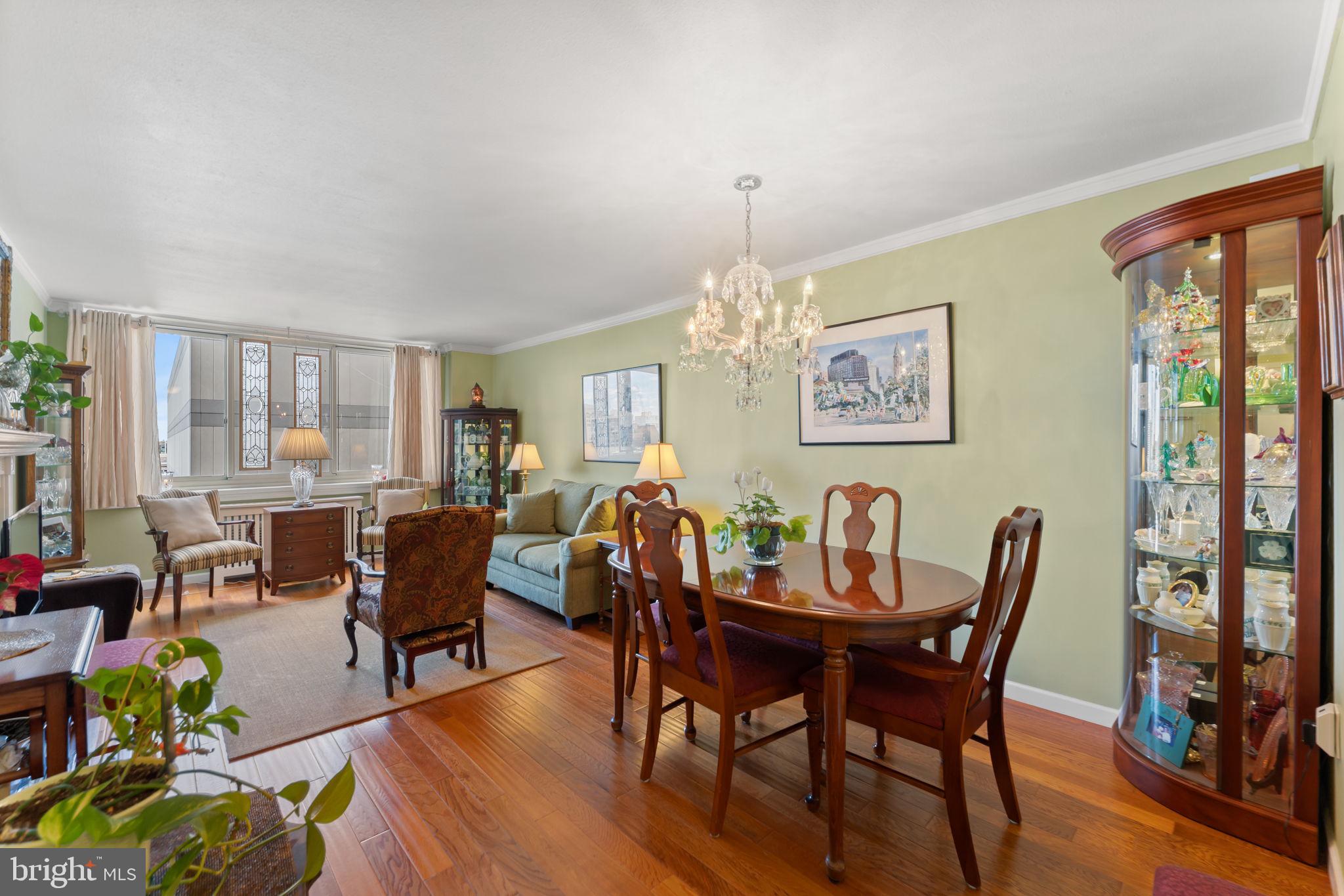 Buy in the Kennedy House, one of Philadelphia’s most desirable owner-occupied residential cooperative communities, perfectly positioned between Rittenhouse Square and Logan Circle. If great value for your money and a great location are on the top of your list, Kennedy House delivers—offering exceptional amenities and an unbeatable address. This beautifully maintained 1 bedroom, 1 bath unit on the 9th floor north side is truly turn key. The home features hardwood floors throughout and an open living/dining layout that maximizes space and light. The kitchen provides generous countertop space and abundant cabinetry. The bright bedroom includes two closets, plus custom built in storage and desk, along with custom HVAC covers and expanded windowsills. The updated bathroom features elegant porcelain tiles.
Residents of the Kennedy House co-op enjoy a robust suite of amenities, including a state-of-the-art fitness center, a resident library with shared computers and a printer, and a beautifully designed rooftop deck with a pool, grills, and multiple seating areas—perfect for relaxing, entertaining, or just enjoying the sweeping city and sunset views. On site garage parking is available for $170/month and includes valet  service. The monthly co op fee covers all utilities (electric, heat, AC, and water), basic cable, real estate taxes, and building maintenance. Everyday conveniences include a 7 days per week staffed front desk (accepts packages), 24/7 lobby attendant, 24/7 on site maintenance staff, and a deli in the building.
The location is close to both Suburban Station and 30th Street Station, and within easy reach of the Parkway museums, Logan Circle, and Rittenhouse Square’s dining, shopping, and green spaces. Nearby are several universities and plenty of public transportation. Buyers pay a nominal real estate transfer tax at settlement, with no title insurance required. All purchasers are subject to Board approval. There is a one time administrative fee of $13,577.80 at settlement. Experience the convenience, value, and vibrant lifestyle that make this building and the neighborhood one of Philadelphia’s most sought after.
Make an appointment today!