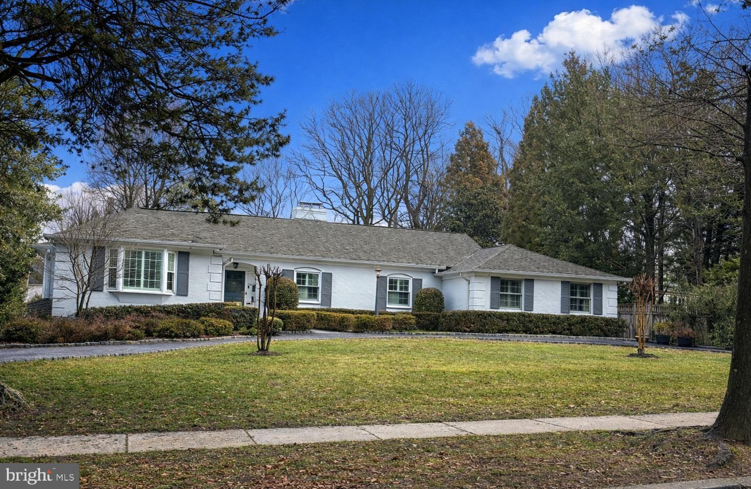 Stunning, fully renovated, custom built, european-style rambler with walk-out basement, sited on a glorious, flat, perfectly proportioned half-acre, with a circular driveway, on one of Somerset's most beautiful streets. Owners have meticulously renovated this lovely, ultra-livable 2 level home. The main level features hardwood floors throughout, a gracious receiving area, large Living Room with fireplace, gorgeous natural light, holiday-dinner sized formal Dining Room, beautifully renovated island Kitchen with custom cabinetry to the ceiling, detailed millwork, oversized stainless steel farmhouse sink, white quarter countertops, neutral glass tile backsplash and Butler's Pantry and office space that opens to the expansive Great Room anchored by a wall of brick with large fireplace and opening to a gorgeous screened in porch addition with dramatic vaulted, beadboard natural wood ceiling with a 360 degree view of the spectacular lot. HUGE Primary Suite with French doors to rear yard, 2 walk-in closets and carrara marble bath with double vanity, tons of counter and storage space, separate shower and slipper tub. Oversized bedroom 2 with walk-in closet, renovated full bath with tub en suite, marble topped vanity with french doors to rear yard. Oversized Bedroom 3 with bay window, renovated Full Bath and walk-in closet. Sprawling lower level with recessed lighting, fireplace, built-ins, sliding doors to back yard with slate flooring (just imagine a pool back there!) and a perfect office space with french doors. Bedroom #4 adjacent to beautifully renovated Full Bath #4 shower, Bedroom #5 with large window. Large laundry room.