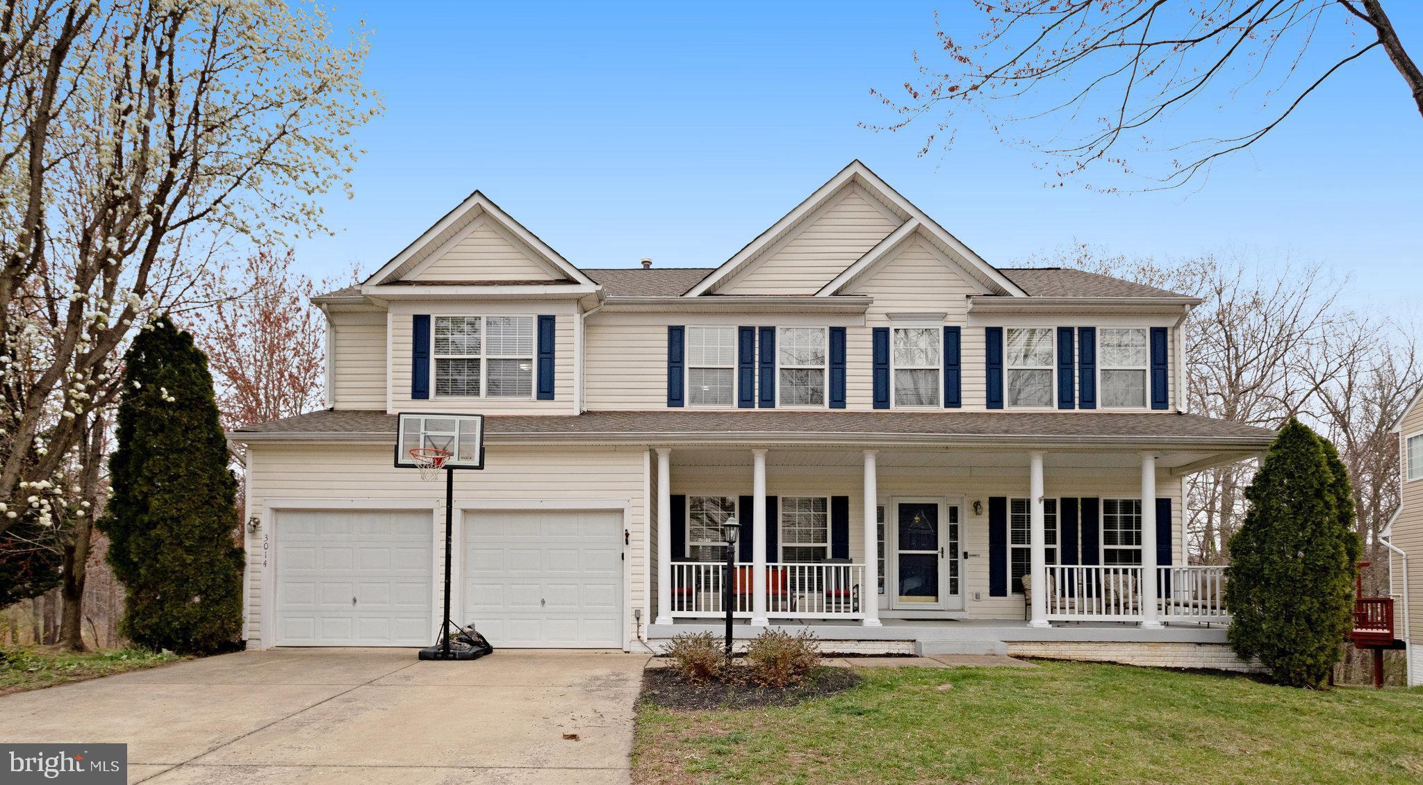 Price Adjusted - Quick Settlement possible- Move in Ready! This gorgeous colonial in the sought after Southbridge Community has been freshly painted throughout with soft neutral paint, new carpets, and newer stainless appliances, all that awaits is you to make it your own! Boasting 5 bedrooms and 3.5 baths, over 4300+ square feet of living space on 3 finished levels.  The inviting front porch and rear patio, deck and expansive private backyard backing to the wooded area make this home perfect for gathering w/family & friends and simple relaxation!   An open floor plan, high ceilings, & an abundance of windows combine to provide a light airy atmosphere throughout, while updates including gleaming plank flooring and new fresh paint make it move in ready! ****** A grand two-story family room with an overlook from above welcomes you home, as warm plank floors usher you into the living room on your right and formal dining room on the left. The formal dining room offers plenty of space for formal and casual occasions and is accented by chair rail and crown molding to provide stylish elegance. The light filled kitchen is sure to please with an abundance of 42” cabinetry, built in desk area, tile flooring and granite countertops and gleaming stainless-steel appliances—including built-in microwave, gas range, and refrigerator with ice/water dispenser. A center island provides an additional working surface and bar-style seating. The Thompson Creek sliding glass door provides access to the rear deck and down to the patio and expansive fenced yard and a storage shed included. The breakfast nook provides space for casual eating and the family room invites you to relax in front of the gas fireplace.  The open atmosphere invites special occasions and entertainment.  The main floor is finished out with a stylish half bath and private office. The upstairs boasts 4 bedrooms and 2 full baths.  The spacious primary suite includes double sinks, soaking tub and separate shower.   The walk-out lower level has space for a multitude of activities, with a large recreation room with a versatile workout/hobby room, a 5th bedroom with walk-in closet and 3rd ensuite full bath, loads of storage space completes the comfort of this beautiful home.  All this can be found in a peaceful community offering fantastic amenities including outdoor pools (lap & play), tennis courts, common grounds, tot lots, and club house and party room. Commuters will appreciate the proximity to I-95, Express Lanes, Route 1, the VRE being built approximately 2 miles away, public bus transportation approximately 1 mile away and Quantico Base nearby.  Plenty of diverse shopping, dining, and entertainment choices are available in every direction including Stonebridge at Potomac Town Center & Potomac Mills, while nearby Southbridge Plaza puts all your daily needs right at your fingertips. Outdoor enthusiasts will appreciate the close proximity to both Powells Creek and Quantico Creek with unlimited outdoor activities, enjoy the nature trails, picnics, and boating and fishing the miles of waterways at Leesylvania State Park. The beautiful Potomac Shores Golf Course nearby adds another level of entertainment and dining.
