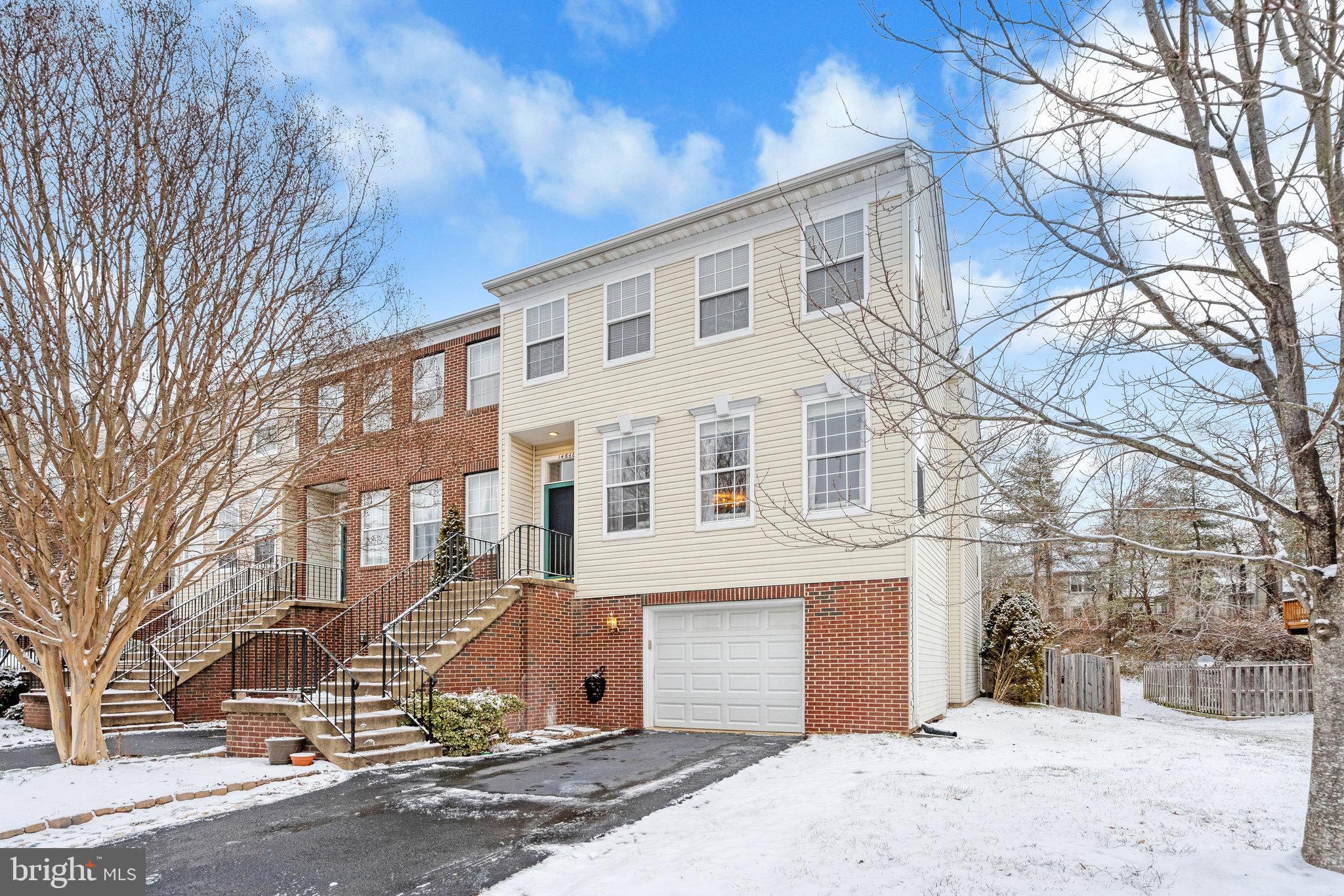 100K Renovations by the current owner, in this gorgeous End Unit Townhome in the coveted Bryarton community.   Total New Kitchen Renovations with a gorgeous kitchen island by owners who had plans to be here long term.   Their recent plan changes give you an opportunity to snag this fabulous home.   New High End 3 Full Bathrooms., and also a Half Bath.  Washer &Dryer sets upstairs and also in the basement.
Over 2,000 square feet of living space and a oversized garage with extra storage space with driveway.   Premium lot backs to wooded common area.   Spacious and bright open-concept home comes with a large deck and a stone patio in a fenced-in backyard that backs to wooded common area..   Newer hardwood throughout the main level and basement floor with upgraded padding.  New banisters were color-matched to the hardwood floors.  2019 GAF Timberline HD Lifetime Roof System.
2019 custom built Hall Tree in basement entrance.  2020 Ring Doorbell Pro.   High end light fixtures and upgraded blinds, and ceiling fans throughout.   Large master bedroom features vaulted ceilings,  and a walk-in closet.   The Luxury Master Bath bath jumps right out of a bed and bath magazine.   1 Guest Parking Pass for spots in the community.
Centreville Park and Ride is immediately adjacent to the community.  372 spaces.  Free parking.
This stunning home is a 10+.