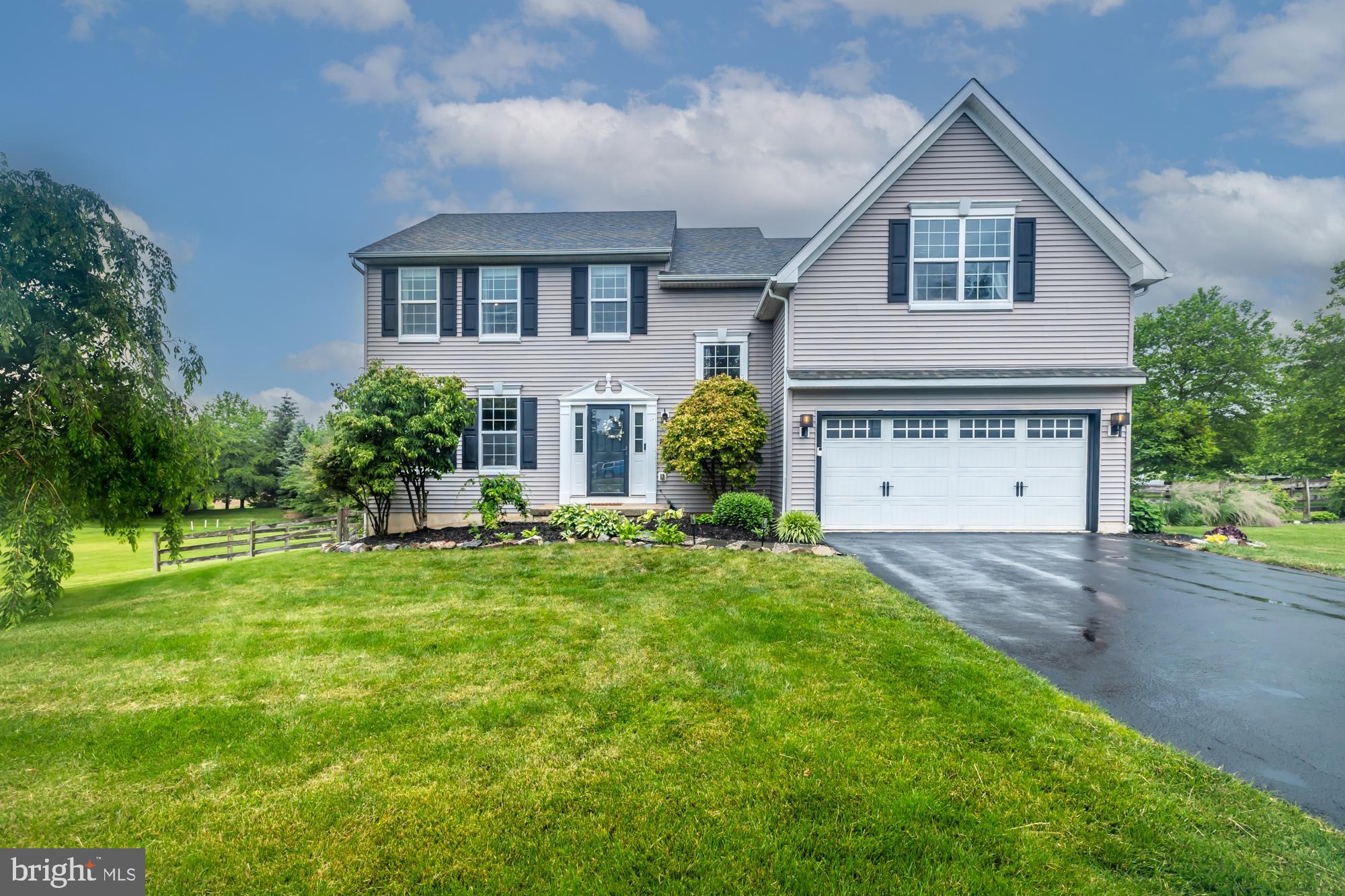 Welcome to this beautifully maintained 4-bedroom, 2.5-bath Colonial situated on a picturesque 1-acre corner lot in Sadsbury Township. Offering over 2,400 square feet of living space plus a finished basement, this home combines comfort, functionality, and curb appeal.  The main level features a welcoming foyer,  LVP flooring, formal living room, dining room, spacious family room, and an eat-in kitchen with center island, designed for everyday living and entertaining. Upstairs, you'll find four generously sized bedrooms, including a primary suite with a private bath and ample closet space and brand new carpet.  The finished lower level provides additional living space perfect for a recreation room, home gym, media room, or play area while still offering storage options.  Outside, enjoy the beauty of the professionally maintained grounds, mature landscaping, and expansive yard with plenty of room for outdoor activities. The attached 2-car garage and large driveway provide ample parking for family and guests.  Conveniently located near major routes, shopping, dining, and local amenities, this move-in ready home offers the perfect blend of space, location, and value.