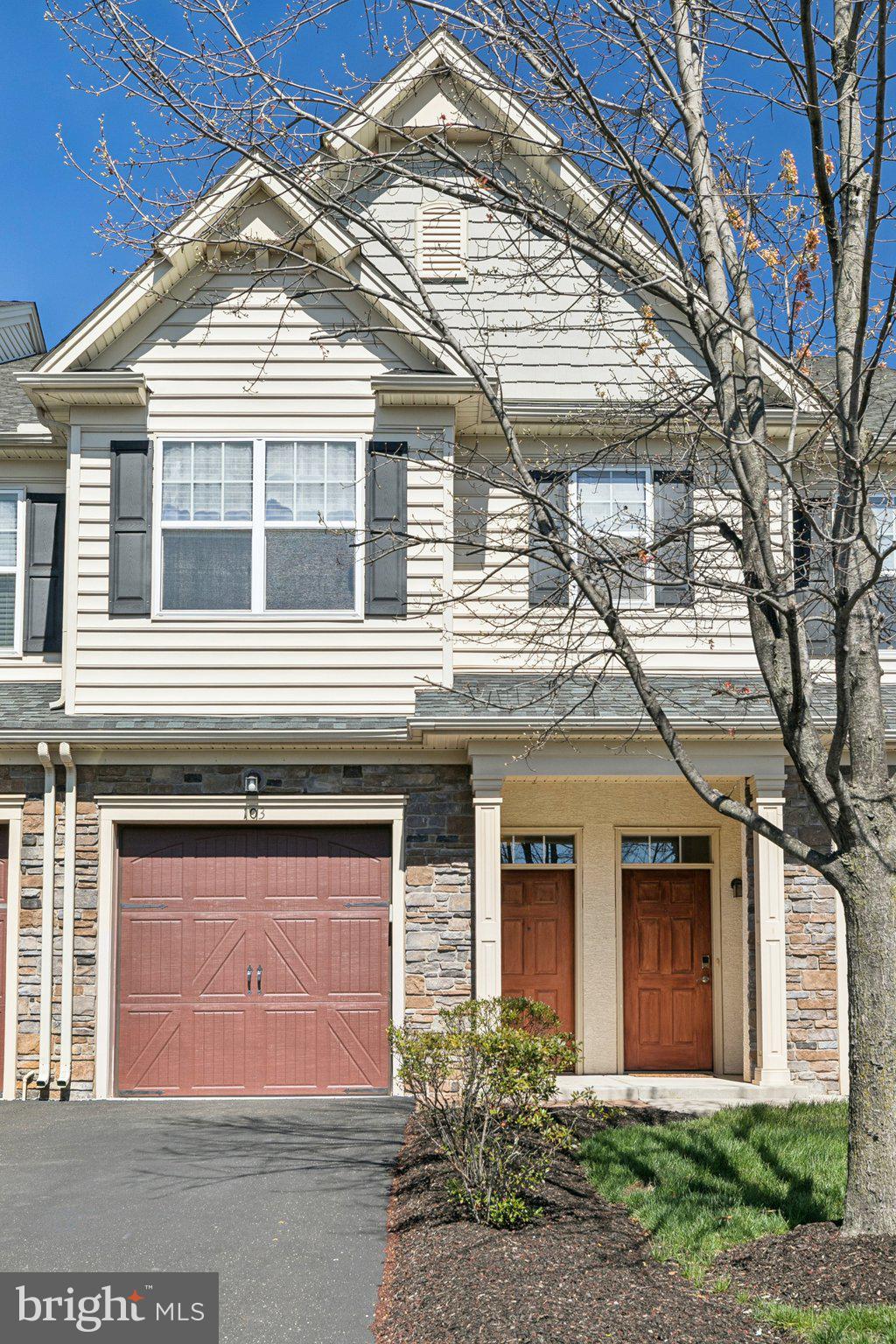 This is a rare chance to own an end-unit home in the quiet and green community of The Enclave in East Norriton.  This home is drenched in sunlight and feels like a single family house.  The main floor features a spacious living room with a gas fireplace, a separate dining area and an open kitchen with stainless steel appliances, granite countertops and an island for extra seating/meal prep.  This floor is complete with an ideally situated laundry room, 2 bedrooms and 2 full bathrooms...one being a primary suite.  The primary suite has vaulted ceilings, double closets with one being a large walk-in closet and a bathroom with a dual sink vanity.  The top floor has an en-suite which can be used as an in-law suite or home office/home gym/media room.  There’s more: 1-car garage, high ceilings, lots of windows with tons of natural sunlight, covered balcony with beautiful views, new water softener with reverse osmosis and plenty of parking.  Great location!  Easy access to 76, 476 and 202. Close to King of Prussia, Plymouth Meeting and Elmwood Park.