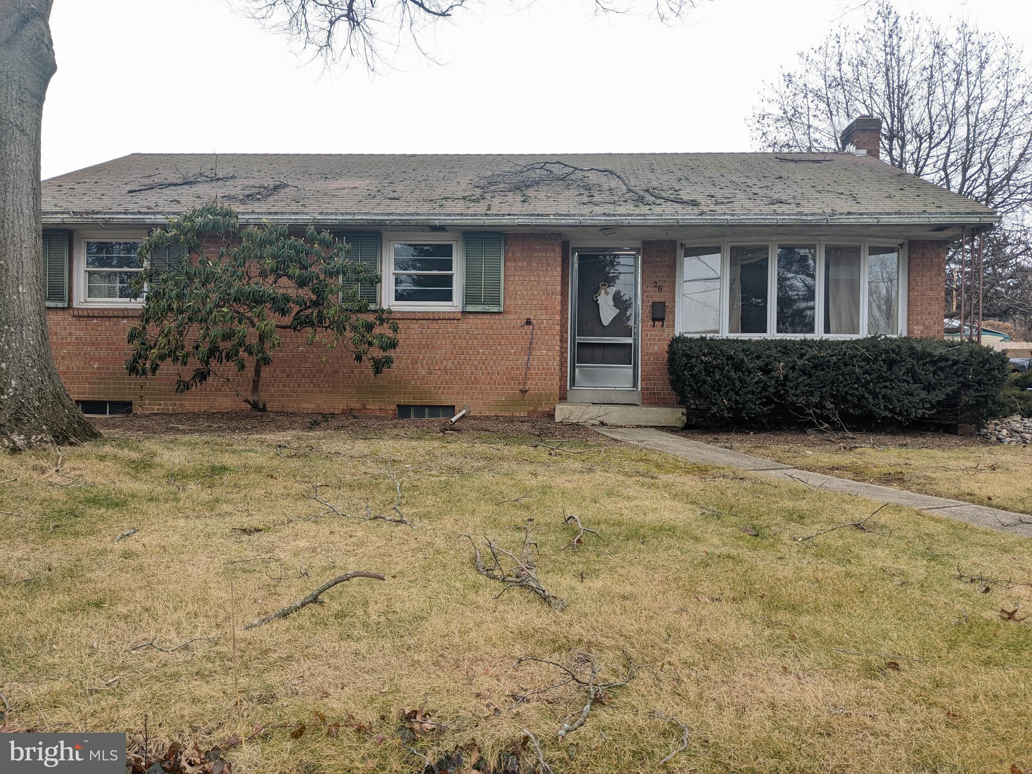 This Property is being auctioned. The Auction will be held on Saturday, February 24, 2024, at 12pm at the property. The list price is in no way a representation of the sellers acceptable bid price.  A solid brick ranch style home, 3 BR, LR, DR, oversized family room w/brick FP, bath, walk-up attic, lg. full basement, covered side porch, corner lot, complete municipal service.  Ready to be refreshed.  Great investment opportunity!!  Open House:  Jan. 27 and Feb. 3 from 10:30 - 12:30 or by appt.  RE Terms:  10% down day of sale.  Cash or guaranteed funds.