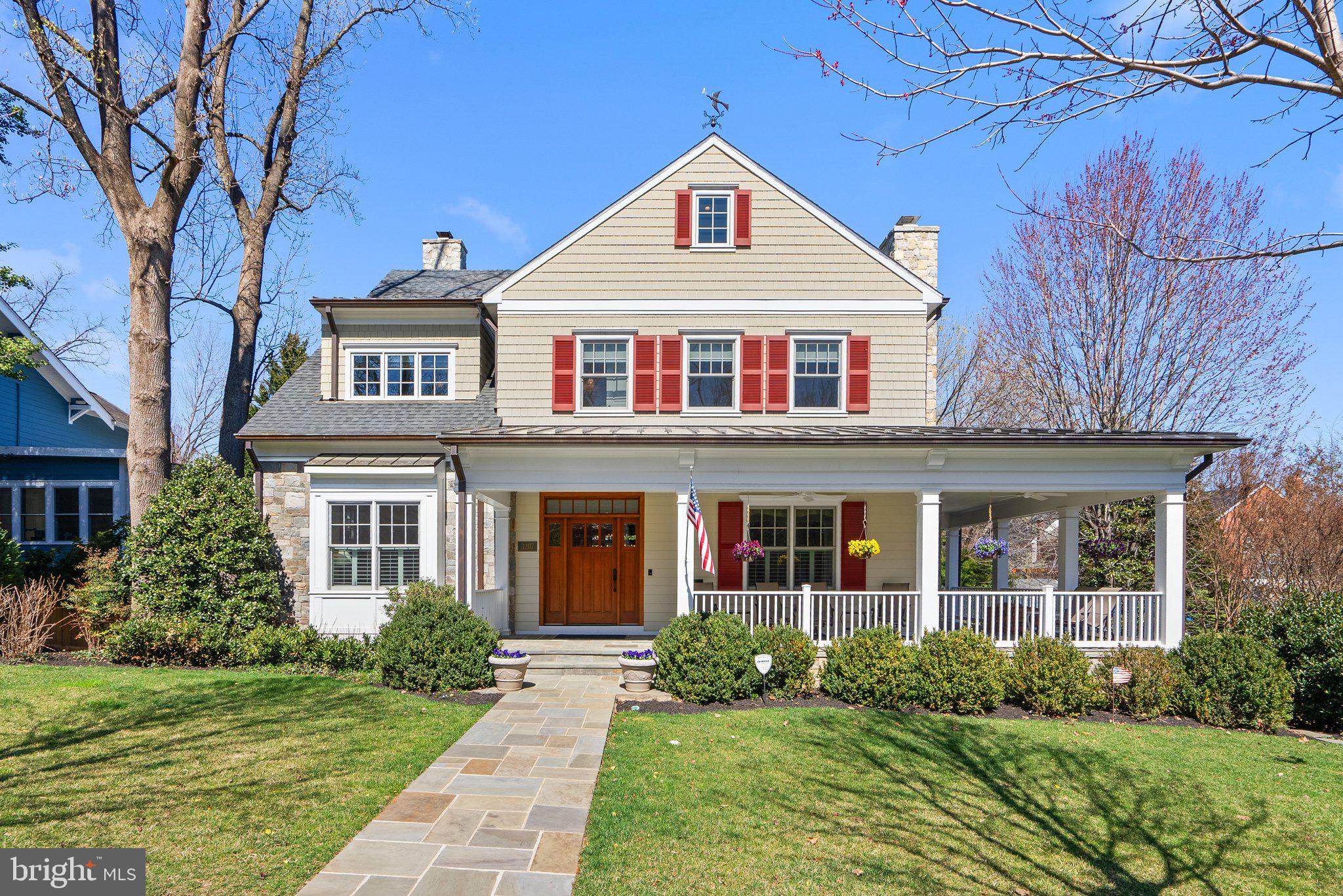 10,480 Square feet in the heat of Chevy Chase, DC|| This Rare Opportunity offers a custom-built residence offering privacy, exceptional design, quality craftsmanship, and modern comfort on every level. Main level features a spacious, light-filled grand foyer extending through to the rear floor-to-ceiling windows and doors opening to a rear deck. Off the foyer, a sitting room/office includes custom cabinetry and a raised-hearth wood burning fireplace with gas starter. Opposite this, a large executive office features a full en-suite bath, custom built-ins, and four wall-mounted TVs. A powder room and coat closet are tucked in a convenient alcove. The open-concept Great Room includes a chef’s kitchen with Thermador appliances, six-burner gas range, custom cabinetry, walk-in pantry, breakfast area, and a two-tier island with bar seating. The dining room offers a custom chandelier and deck access, ideal for outdoor dining. The family room features a vaulted ceiling, a raised-hearth wood burning fireplace with gas starter and  a custom glass enclosure, built-in wall cabinetry, window bench, ceiling fans, and four TVs. The sunroom off the kitchen offers a raised-hearth gas fireplace,  ceiling fan, and rear deck access. A large mudroom includes a second entry door, custom butler’s pantry, and walk-in closet. The second level primary suite includes four oversized windows, custom drapes, ceiling fan, and built-ins with hidden TV. Two custom walk-in closets, one with a window, wall safe, and  integrated cubbies, offer ample storage. The spa-like bath has heated floors, soaking tub, double vanities, linen cabinets, and a large shower with bench and dual shower heads. Two additional bedrooms include en-suite baths, walk-in closets, ceiling fans, TVs, and window treatments. A well-appointed laundry room includes stacked W/D, granite counters, sink, ironing board with electrical, and under-cabinet shelving. The third level features a large two-room suite with full bath, currently used as a bedroom and sitting area with two ceiling fans, two TVs, and a large closet. The lower level includes a fitness area with TV, additional bedroom with en-suite bath and walk-in closet, multiple storage rooms, and under-stair storage. A walk-in closet is also located at the garage entrance. The two-car heated garage includes shelving and separate exterior access. Outdoor spaces feature a flagstone front porch with TREX railings and dual ceiling fans, and a rear deck leading to a landscaped yard with a millstone fountain and tiered walkway. Functional infrastructure includes a generator, irrigation system, stormwater management, and permeable paver driveway. Amenities include: Hardwood floors on the main and upper levels, a carpeted lower level, elevator (lower to second level), multi-zone geothermal HVAC with whole-house humidifiers, alarm system with security cameras, sprinkler system, tankless water heaters, remote-controlled garage and gate, exterior-grade interior doors, thermal-pane windows with lower-level security shutters, whole-house audio/video with fiber optic wiring, and readiness for DirecTV, Verizon Fios, and Xfinity. Plantation shutters are featured on many windows. This residence is a statement of cultivated living offering a harmonious blend of timeless elegance, modern technology, and enduring comfort. By Appointment Only
