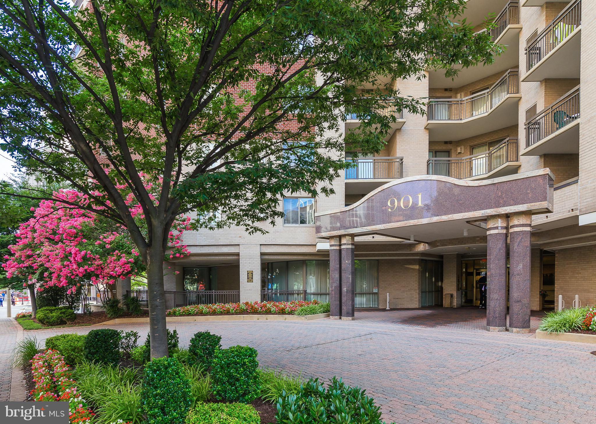 This rarely available two-bedroom residence in the heart of Arlington features a sweeping view of the Washington Monument from its spacious and private wraparound balcony! Over 900 sq. ft of living space is maximized by the split bedroom layout, offering the perfect balance of enhanced privacy and shared living area. This highly desirable design offers the perfect setup for roommates, guests, or a dedicated home office. Each bedroom has its own full bath and ample closet space - and the convenience of full sized in-unit laundry makes everyday living that much easier. Top of the line amenities include excellent on site management, secure building access, outdoor pool, game room and fitness center. Virginia Square Condominium is highly sought after due to its prime location directly across the street from the Virginia Square Metro station, steps away from endless dining options, parks, coffee shops and more. One assigned garage parking space and one storage unit are included in rent.  2nd parking space available for less than $100/mo *** PLEASE NOTE: Photos are representative of floorplan only and are not of the unit being advertised due to moving in progress. *** All-new flooring will be installed prior to move in and walls will be professionally painted. *** Pets will be considered on a case-by-case basis, with a 25 lb weight limit. Available June 1st. *** Contact us today to schedule a showing - Virginia Square welcomes you!