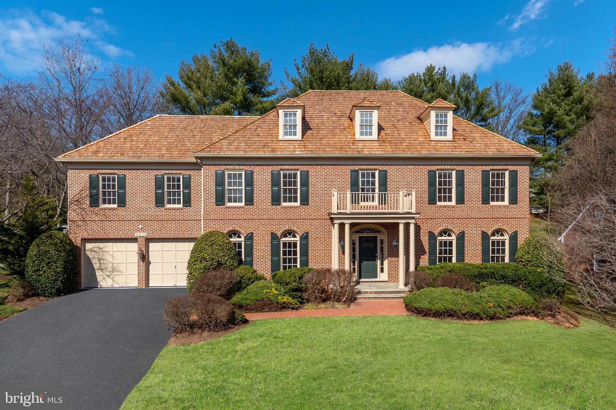 9425 Wing Foot Court is a stunning circa 1995 brick Colonial situated on a ½ acre parcel within the beautiful Avenel Community! Located just steps from the Golf Course, Community Swimming Pool, and Tennis Courts, this property commands a definitive sense of arrival to its professionally landscaped lawn with mature trees and shrubbery, 2-car secure garage parking, and handsome portico leading inside. Offering tremendous scale, the Main Level Family Room with 18’ ceilings, floor-to-ceiling stone fireplace, and walkout to the rear deck, is open to the gourmet kitchen with SubZero and GE stainless steel appliances with additional breakfast nook overlooking the rear garden. The 2nd Level Primary Suite includes two large walk-in closets, separate makeup vanity with sink, bonus office space with built-in desk; and the Primary Bath includes dual vanities, walk-in shower, and soaking tub. The Lower Level expansive Recreation Room opens to the Bar with built-in fridge, wine cooler, and ice maker. The home’s South-facing position allows for sunlight to flow throughout the home during the day. Complete with 5 Bedrooms + Den, 4 Baths, 2 Half Baths, 7,550 Total SF, this handsome all-brick Colonial is ready to be enjoyed!