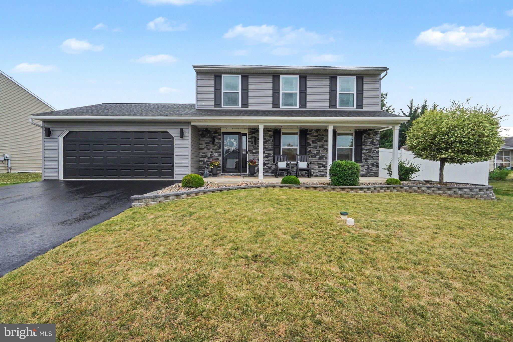 Welcome home to this beautifully updated 3-bedroom, 2.5-bath home in Newburg Village, located within the Eastern Lebanon County School District. Fresh neutral paint, updated cabinetry, updated light fixtures, and durable LVP flooring throughout the first and second floors make it truly move-in ready.  Additional upgrades include a water softener, a whole-house humidifier, and a reverse osmosis system.

The primary bedroom features its own private bath, while two additional bedrooms and a full bath complete the upper level. The finished lower level provides additional living space with a family room featuring a fireplace, built-in shelving, and natural light. A separate room with a closet has been used as a guest bedroom and offers the potential for a fourth bedroom.

Outside, you'll find a covered patio overlooking the fully fenced backyard—perfect for relaxing, entertaining, or simply enjoying your outdoor space. A large shed provides plenty of room for storage.

With fresh updates, versatile living spaces, and a backyard designed for enjoyment, this well-maintained home offers both comfort and functionality.