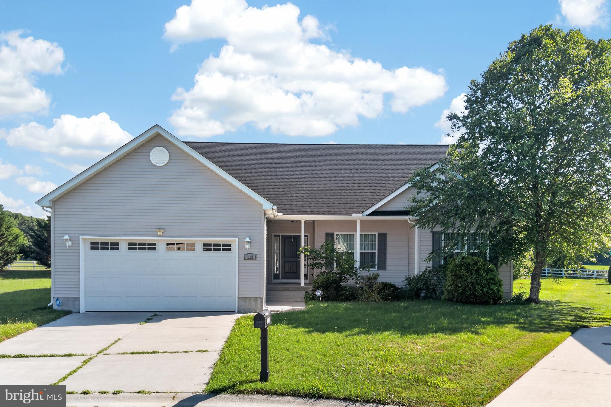Charming custom-built (Salt Air Homes) single story family home, in a quiet Kent County, Delaware cul-de-sac.  Constructed in 2015 this immaculate maintained property features 3 spacious bedrooms, 2.5 bathrooms, covered front porch, rear deck and a 2-car garage.  The open floor plan includes a modern kitchen with updated stainless appliances, granite counter tops, hard wood floors, 9-foot ceiling and recess lighting to bright living areas with quality finishes throughout. Enjoy the peaceful setting of not being in city limits while still being close to local amenities.  The home is in excellent condition.  Sold As-Is, the beautiful furniture can convey to make it move in ready.  Don't hesitate to schedule your private tour today.