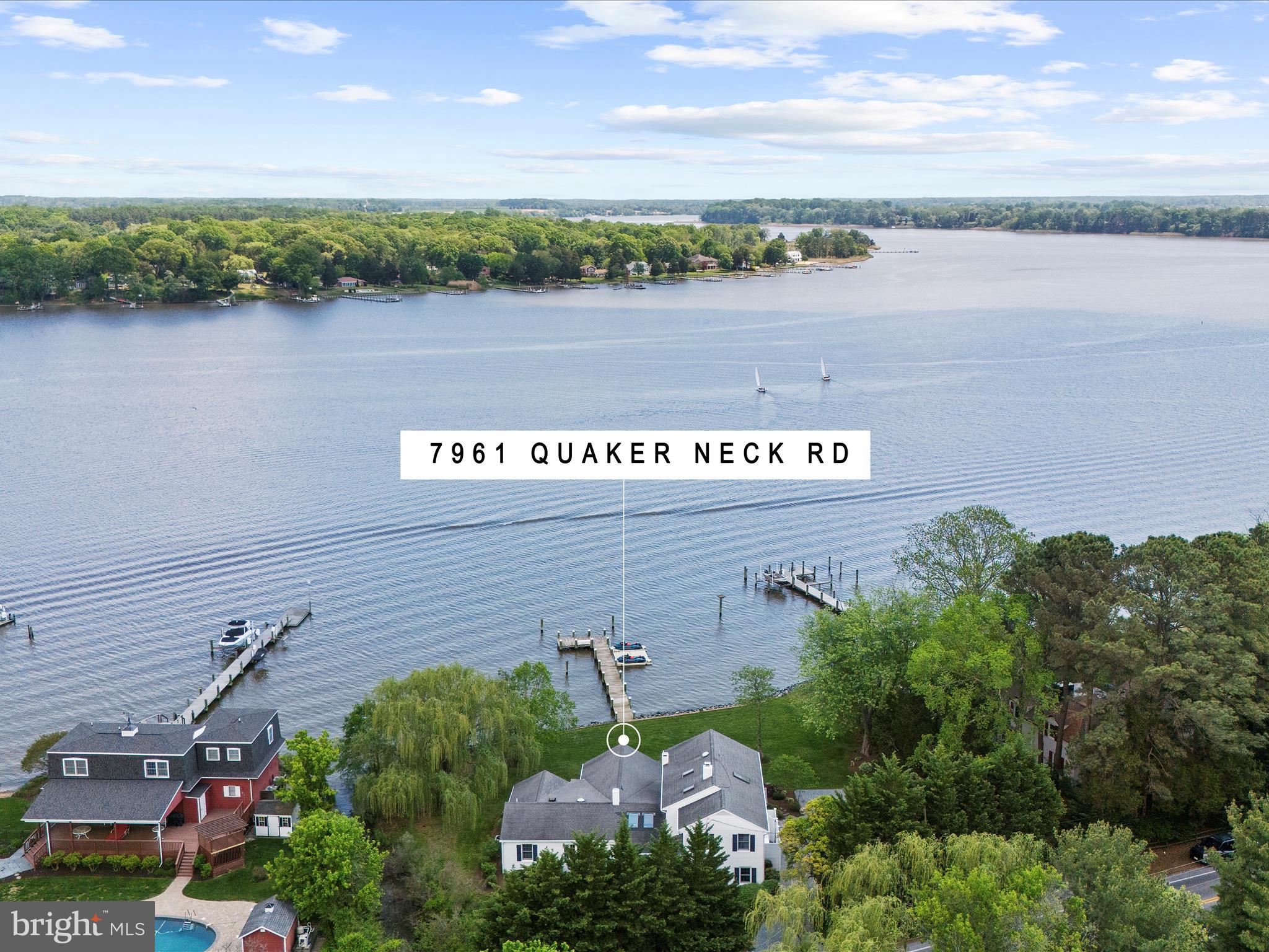 **Exquisite Waterfront Retreat on Chester River**

Welcome to 7961 Quaker Neck Road, Chestertown, MD – an elegant and modern sanctuary nestled on the coveted Chester River, offering a rare opportunity to own a completely remodeled waterfront property. This exceptional home encompasses five beautifully appointed bedrooms, four luxurious bathrooms, and sits gracefully on nearly half an acre of pristine land.

As you step inside, you're greeted by an abundance of natural light streaming through perfectly placed skylights, highlighting the breathtaking waterfront views. The main level features an expansive living room adorned with a cozy fireplace, seamlessly flowing into a chef's dream kitchen. This culinary masterpiece boasts an expansive island with seating for eight, upgraded cabinetry and countertops, a deep farmhouse sink, and top-of-the-line stainless steel appliances, including two dishwashers, two wall ovens, a gas range, microwave, refrigerator, and a wine fridge. Every detail has been meticulously crafted to showcase the stunning water views.

The adjoining sunroom offers a serene space to unwind, while the recreation room provides ample space for entertainment and leisure. The main level also includes three spacious bedrooms, one with an ensuite, and an additional full bathroom. Upstairs, discover two more bedrooms, each with its own en suite, and a primary bedroom that features expansive windows and access to a private deck, perfect for savoring the tranquil water views.

Outside, the peaceful backyard beckons you to relax and enjoy the serene beauty of the Chester River. A recently constructed dock, less than three years old, provides easy access to the water, while two outdoor showers offer convenience after a day of river adventures. The large detached garage ensures ample storage space for all your needs.

This home is enhanced by a range of modern upgrades, including newer windows, skylights, and doors, all completed in 2022, along with freshly painted exteriors and a Rinnai water heater. Three working fireplaces, two wood-burning and one gas, create inviting spaces to gather on cool evenings. Additional amenities include a whole house generator, two whole house dehumidifiers, and a fully remodeled interior designed for ultimate relaxation and enjoyment.

Located just minutes from Historic Chestertown, this property allows you to enjoy the charm of small-town living with access to a variety of shops, coffee houses, and bakeries. Experience the perfect blend of elegance and modern comfort in this meticulously curated waterfront retreat. Homes like this are truly a rare find.