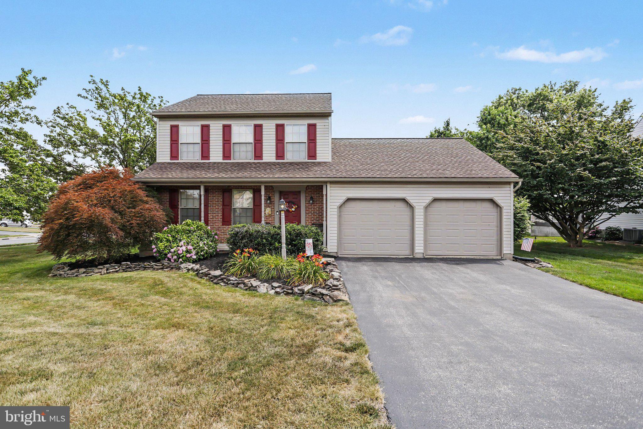 Welcome home to this charming two-story Colonial situated on a desirable corner lot in Ashley Farms!  Featuring a classic brick and vinyl exterior, this well-maintained home has been loved by the same family for over 24 years!  This home offers 3 bedrooms with a large walk-in closet in the primary , 1½ baths (the half bath is conveniently located on the main floor beside the laundry room), and a finished basement providing additional living and entertaining space.  The inviting family room on the main level opens directly to the large patio (17' x 22') and the beautifully landscaped back yard, perfect for gatherings, pets, play, or relaxing.  Some of the updates to this lovely home include granite countertops, a renovated upstairs bath and newer air conditioning system!  A new roof was installed in 2021!  This home is conveniently located near schools, shopping and restaurants!  With timeless curb appeal, attractive landscaping, comfortable living spaces, and a great location in Ashley Farms, this home is ready for its next owner to make lasting memories!  Schedule a showing today!