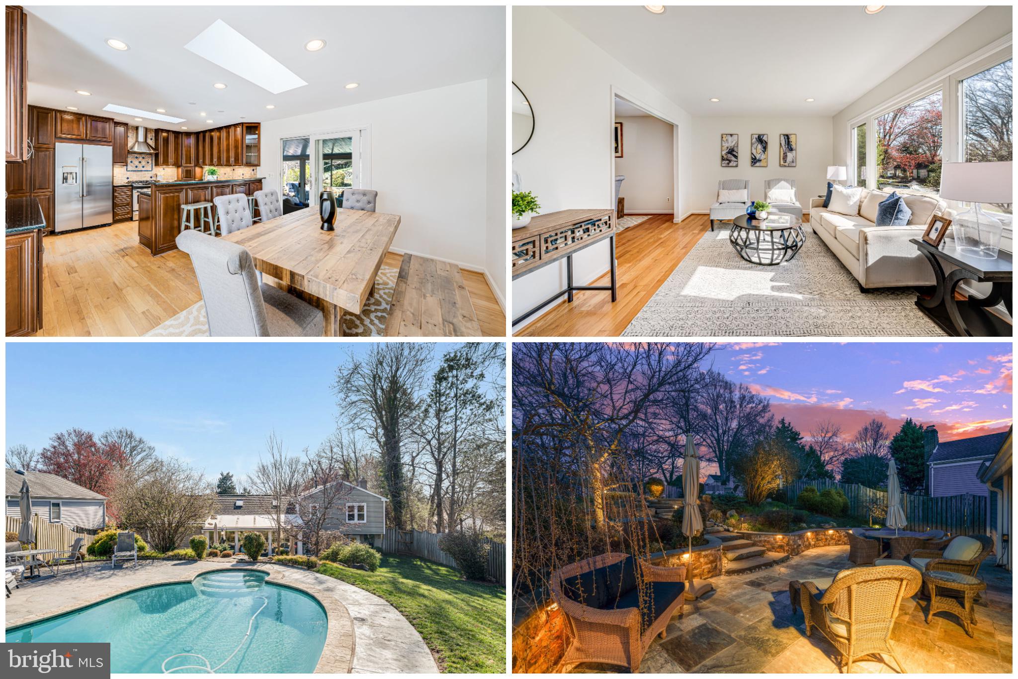 Your beautiful Vienna oasis awaits! This 3-bed, 2.5-bath gem near downtown Vienna features both a lovely home and an amazing backyard complete with stunning stonework and a resort-style heated pool. Want to spend time outside on those warm summer days? Look no further than this thoughtfully designed outdoor space featuring an expansive patio, retaining walls, and a professionally-installed drainage system to ensure water flows away from the home. And still enough yard space for playing outside! It is also a great location to birdwatch and to enjoy nature from the comfort of your own home. A 77” fence surrounds the backyard for maximum privacy and tranquility. Your own private retreat in the heart of Northern Virginia! In the house itself, you will find on the main level a gorgeous chef’s kitchen with custom cherry wood cabinets, granite countertops, and refinished hardwood floors. The space also features GE Profile appliances, an Andersen sliding glass door leading to the back patio, and has been further upgraded with a new GE Cafe refrigerator and Zephyr vent hood. A dining space next to the kitchen allows for a convenient place to enjoy your delicious cooking. Imagine preparing dinner or food for friends and family and enjoying it together in this lovely space! Next to the kitchen and dining room, a spacious, bright living area with gleaming hardwood floors and a large window is the perfect setting in which to relax or to welcome visitors. Or choose to relax in the lovely sunroom that completes the main level. On the upper level, 3 bedrooms offer plenty of room for living arrangements and 2 spa-inspired baths are fitted with modern finishes and sleek fixtures for a fresh and new feel. On the lower level, a family room features a gas fireplace that lends a cozy ambiance to the space. Perfect for curling up with a good book or show on a cold, rainy day! Finally, the newly renovated rec room and utility room was completely transformed with new LVP flooring, insulated walls, a built-in nook, and fresh plastering throughout – perfect for playroom, gym, or media space. This room also leads to the backyard and offers an ideal place for drying off after coming in from the pool. And as if all this wasn’t enough, this property sits in a lovely neighborhood with sidewalks and small green spaces throughout with access to the W&OD trail. It is close to stores, restaurants, and all the DMV has to offer, particularly Wolf Trap National Park for the Performing Arts. Spend your time exploring all that Northern Virginia has to offer before coming home to relax in the pool and backyard this summer. Don’t wait until it’s too late! Schedule your tour today! Sewer pipes replaced (2024); renovated rec room and utility room including removing textured ceiling, paneling, adding LVP, and insulating walls adding a nook and replastering of entire space (2023-2024); new hot water heater (2022); GE cafe refrigerator/freezer side by side and Zephyr Vent Hood replaced in kitchen (2021-2022); new air conditioner compressor, outdoor stonework, including patio, retaining walls and drainage (2017); all 3 bathrooms renovated, complete pool renovation including gas heater, sand filter, pump, re- plastered, new tile and coping stone (2013); blown-in insulation in attic space (2012); new roof, new Gutters, spouts, vinyl siding and leaf guard, new vinyl windows (2010); kitchen renovation including cherry wood cabinets, granite countertops, GE profile appliances, refinished hardwood floors, and Anderson sliding doors, regular insulation panels added in crawl space under kitchen and living flooring (2009); new recessed lights in kitchen, living areas, dining room, hallways (2008); gas heat pump (2007)