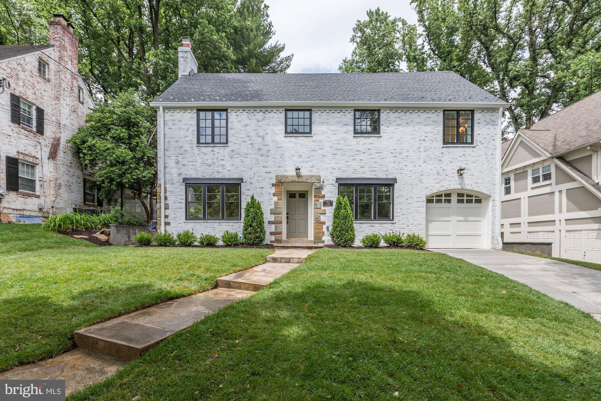 Nearly 4,900 square feet over 4 levels in this spectacularly renovated home with architectural enhancements and elegant finishes throughout! The thoughtful floor plan includes a beautifully appointed living room with wood burning fireplace and formal dining room and with a spectacular butler's pantry.  The gorgeous, open-concept kitchen has a spacious quartz island with breakfast bar. This chef's kitchen features top-of-the-line appliances and striking brushed-gold details. The adjacent family room is generously-sized and ideal for entertaining. A convenient mud room with built-in storage and half bath are additional main level features. The Owner's Suite with tray ceiling and luxurious en suite bath with marble accents is sophisticated and spacious. Three additional bedrooms, one with an en suite bath, are well proportioned and the laundry room on this level is a bonus.  The sprawling lower level provides an additional bedroom with a shared bath, an exercise room, game room and family room with built-in bar.  This truly stunning home is ideally located on a tree lined street close to everything Chevy Chase, Bethesda and D.C. have to offer!