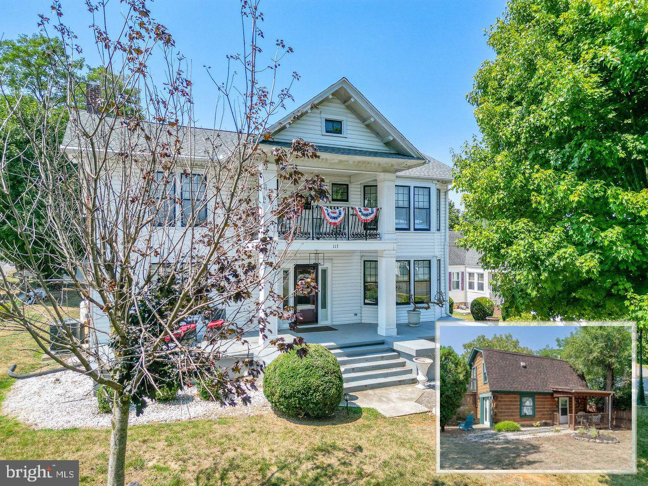 Step into a rare opportunity to own a truly distinctive piece of Page County history with the Milton House Inn, a classic 1913 Sears & Roebuck home that blends timeless character with thoughtful updates and one-of-a-kind features you won’t find in most properties. Lovingly maintained over the years and currently operating as a successful short-term rental, this 3,100+ square foot residence offers three well-appointed second-level suites, each with a private full bath and closet space, with two enjoying access to a charming second-story balcony overlooking downtown Stanley. The main level is designed for both comfort and entertaining, featuring a spacious kitchen, formal dining room, and two separate living areas. A cozy sunroom off the rear of the home leads to a large deck with hot tub and continues out to an inviting fire pit area, perfect for gatherings. The unfinished basement provides excellent functionality with both interior and exterior access, making it easy to manage storage, linens, and supplies. Adding exceptional value is the two-story cottage tucked along the rear of the property, offering two fully remodeled suites that are tastefully furnished, easy to maintain, and boast a strong year-round rental history. All furnishings in both the main house and cottage convey, making this a truly turnkey investment! Ideally located in downtown Stanley directly across from a local coffee shop, with grocery stores and restaurants within a one-mile drive, the property also offers convenient access to outdoor attractions including the Shenandoah River within 10 minutes, as well as Skyline Drive and Massanutten Resort both under 30 minutes away, making this an outstanding opportunity for investors seeking a proven income-producing property in a highly desirable location!