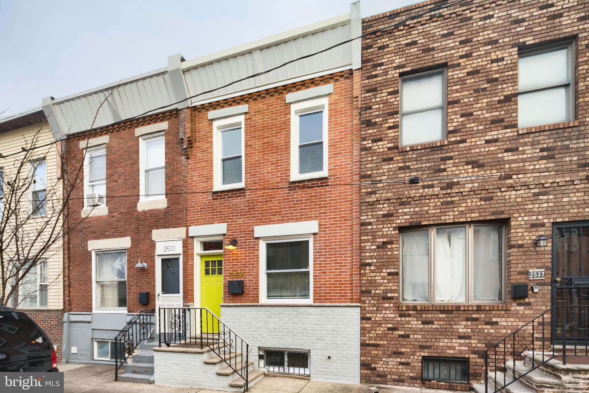 A South Philly stunner in this price range?   2535 S Fairhill is a totally renovated 2bed/1.5 bath row that's completed from the basement to the roof! Solid brick facade leads an open floor plan w/ chef's kitchen w/ stainless appliances, white quartz counters, herringbone backsplash  + powder room.    Master bath w/ new tile + fixtures + custom accent wall + shelving.    New windows, sheetrock, doors, + trim.  New central ac + heat.  Hardwood floors throughout,  heavy insulation, recessed LED lighting, finished basement w/ storage room.      Everything has been done for you!   Close to Passyunk Square, Center City, I-95 + Delaware Ave shopping!