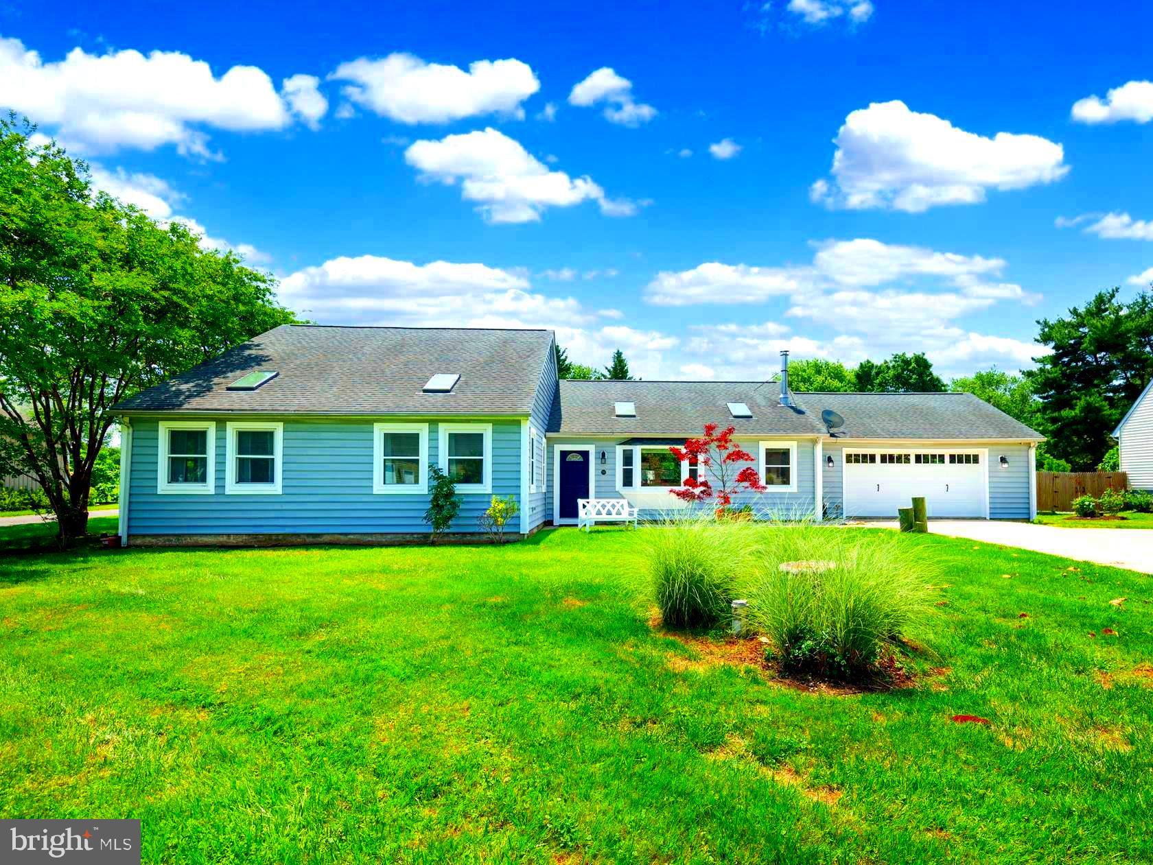 KENT ISLAND ** CUSTOM RANCHER ** Welcome to the sought-after neighborhood of Castle Marina. There are No HOA or Association fees in this established community. You can walk to your boat in the marina, stroll to the local pub for dinner or hit the Cross Island Trail to get in your steps for the day. So close to all of the amenities Kent Island has to offer, yet tucked away behind Four Seasons, with mature landscaping and friendly neighbors. ** This single level home with 2,470 sq ft, offers plenty of living space and is perfect for entertaining. Beyond the welcoming foyer is the living room with large bay window, skylights and comforting wood stove, opening to the spacious kitchen with recently updated appliances, plenty of cabinetry and leads to the open dining room and heading out to the delightful sunroom, surrounded by windows and nestled in the landscaped back yard. The home offers a large primary bedroom with double closets and bathroom with double sink vanity and large tile shower. There are two more large bedrooms each with a skylight and oversized closets and a hall bath with double vanity and tiled tub/shower. Plus there is the Bonus Rom (guest room,  homeschool room, craft room, gym, library or whatever you need it to be) with french doors for privacy and a separate laundry/mud room. ** Outside is a 2 car garage, concrete driveway, and large Amish built shed. All of this sits on a 1/2 acre landscaped, fenced yard with fig trees, magnolias, evergreens, crape mrytles and more. ** The owners have made all of the expensive updates within the past few years- New Roof 2017,  New Water Heater 2019, New HVAC 2021, New Washer & Dryer 2022, New Shed 2024, New Garage Door 2026, New Windows 2026. ** The property is serviced by the public sewer system.  Water is accessed by the private well and run through the homes water conditioning system. This home is built on a slab, so no wet, moldy crawl space to maintain.  In 2019, the owners had the plumbing in the slab abandoned and all new plumbing run through the attic and walls with access throughout. ** If you are ready to live the Island Lifestyle in a low maintainence home in a great neighborhood with ameneties close by, call for your showing today.
