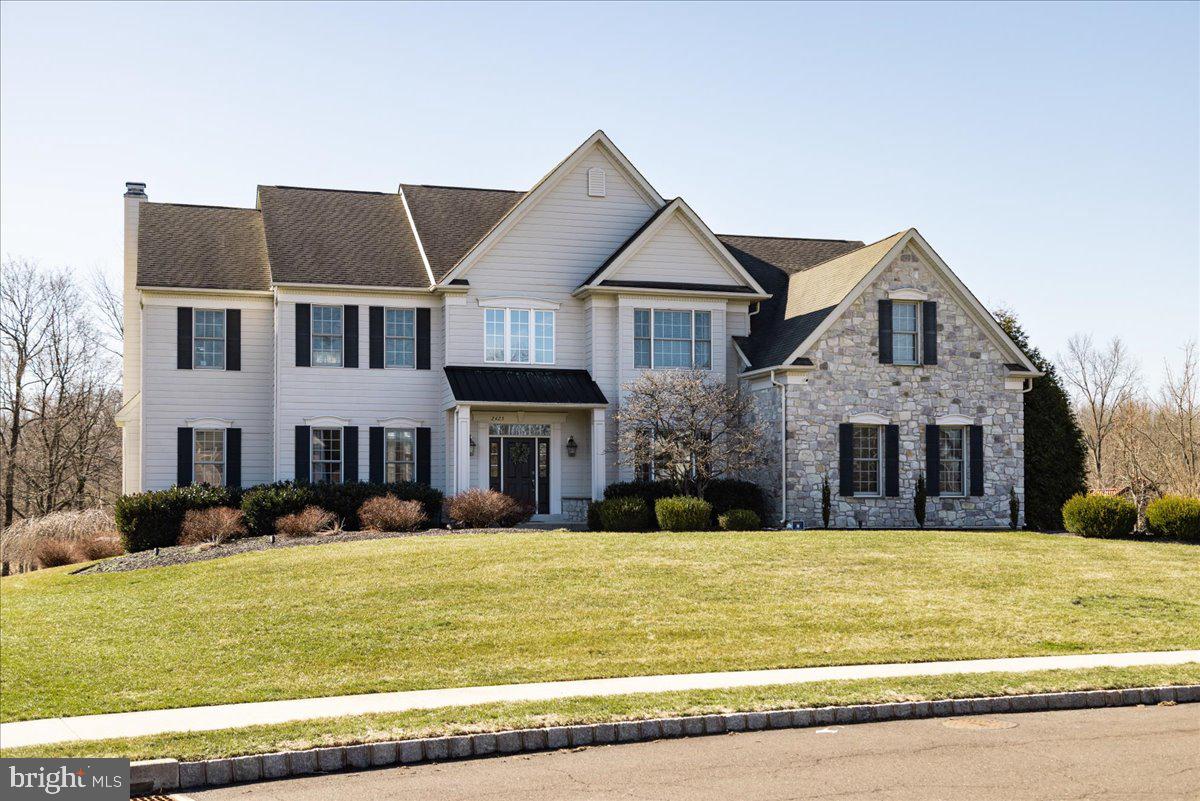 Welcome to this stunning home in the highly desirable Ridings of Warwick, within the award winning Central Bucks SD, where thoughtful updates and beautiful finishes greet you from the moment you walk through the front door. Engineered hardwood floors span most of the first floor, creating warmth and continuity throughout the main living spaces. The foyer is flanked by a dining room to the right and a living room to the left, which flows seamlessly into a front-facing executive study with French doors, perfect for quiet work-from-home moments. Walls of windows bring in natural light and highlight the beautiful setting while guiding you toward the heart of the home: the renovated kitchen. Designed with the cooking enthusiast in mind, this space features granite countertops, top-of-the-line appliances, a multi-speed exhaust hood, and abundant prep and seating space for both everyday living and entertaining.Step outside to the newer Trex deck, where breathtaking views create the perfect backdrop for morning coffee or evening gatherings.
The great room, with its 10-foot ceilings and gas fireplace, offers a comfortable and inviting place to relax and unwind.
Upstairs you will find five spacious bedrooms, including a luxurious owner’s retreat featuring a sitting area ideal for reading, meditation, or a private workspace. Dual walk-in closets and a beautifully refreshed bathroom with a garden tub, stall shower complete this retreat. One secondary bedroom offers its own ensuite bath, two share a full bath, and another enjoys convenient hall access—providing flexibility for family and guests alike.
The walkout daylight basement expands the living space even further and is designed for entertaining, featuring a full bathroom, theater room, billiard area, and built-in bar. Step outside to the new blue-stone paver patio, creating a seamless indoor-outdoor entertaining experience.
With generous space, thoughtful upgrades, and exceptional entertaining areas both inside and out, this home truly offers the best of comfort and style.
Walking trails from your community, nearby shops, restaurants, and access to highways and travel routes.