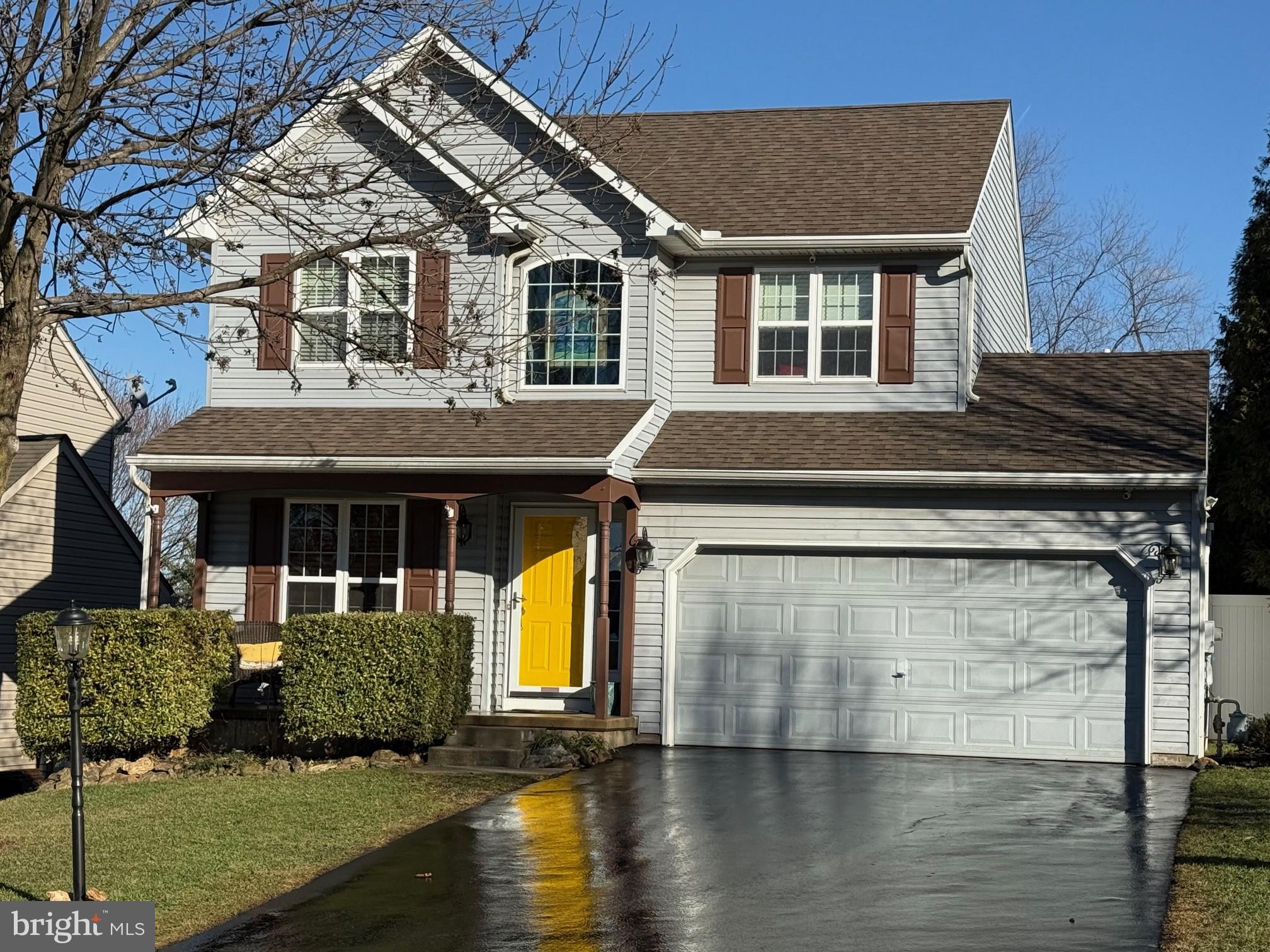 Owner is the listing agent.  This home is move in ready.  New furnace and AC units were installed in 2024.  New sump pump was installed in 2024.  The 80-gallon water heater has been replaced.  The roof has been replaced. Brand New carpet.  Interior has been freshly painted.  GloFiber fiber optic installed. The kitchen and dining area are extra-large with lots of countertop space and Cherry cabinets.   The living room has a beautiful gas fireplace with slate surround and mantle.  The entire first floor is open and perfect for entertaining.  The primary bath has a large soaking tub and separate shower.   The basement is finished with vinyl plank flooring, it also has a laundry area with sink and extra storage.  The private, fenced back yard has gardens and a large, covered patio.  The back yard is currently being re-seeded for a new lush lawn.  Large round area of yard has been leveled and can be useful in many ways.  The shed is a nice addition to free up space in the garage, it's great for lawn equipment, bikes, etc...  The yard backs to the 1-mile paved trail that wraps around the community leading to the playground, tot lot, huge open field, basketball court and picnic pavilion.