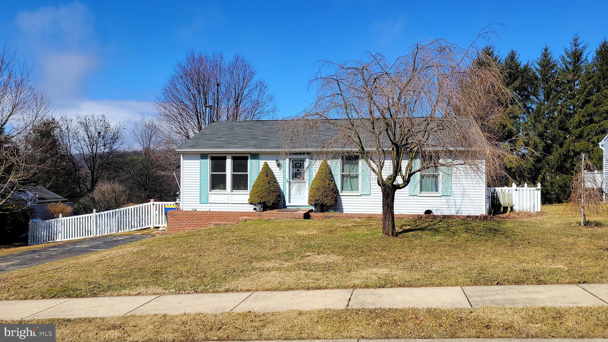 You will love this conveniently located,  well maintained 3 Bedroom, 2 Bath home with new HVAC (2020) and Anderson replacement windows (2015).   Main level offers bright living room with built-ins, large eat-in kitchen with all appliances  included.  Primary bedroom has walk-in closet.  Partially finished lower level with second full bath, laundry room, and pellet stove could easily be completed to add more living space.   This home features an awesome deck off the kitchen, and large, level backyard with vinyl fence for outdoor living!  Seller is including the shed and playset as well.  Easy commute to I-83, schools, dining and shopping.