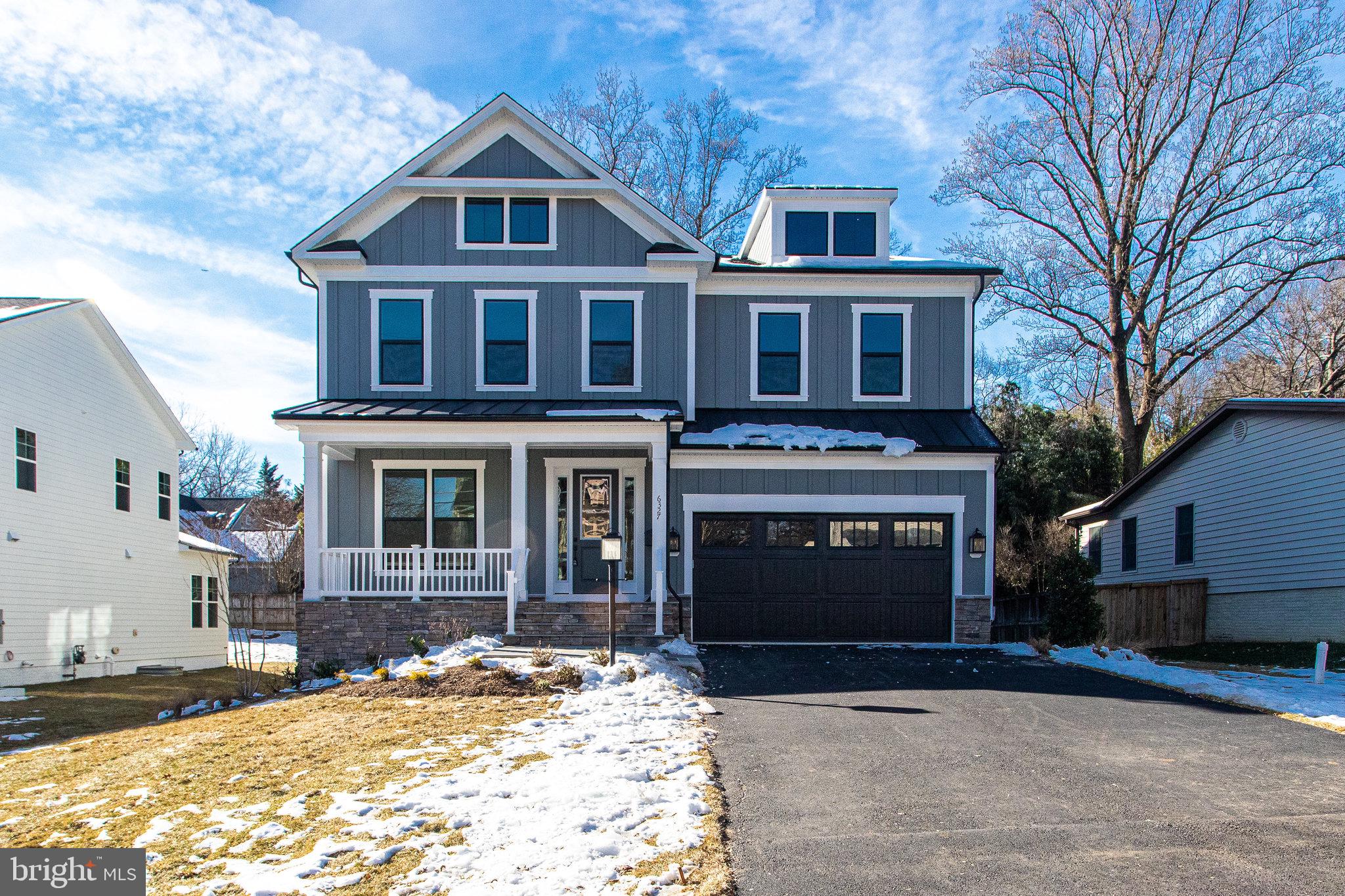 New Construction Custom Craftsman Just Completed.  Still putting in some finishing touches but ready to go!  

Note: pictures are representative examples, pictures of the actual home will be posted shortly.  

Tentative Open House Sunday, 1/9, from 1pm-4pm.

Location! Location!  Large Luxury home with a very short walk to Chesterbrook ES.  Spacious 6 Bedrooms with 5.5 baths.  This contemporary farmhouse home has 5BRs with 4 BAs on the Upper Level and BR/BA on the Lower Level.  We’ve rounded out the
modernized exterior with Black Front Windows, Door, Garage Doors and Downspouts.

The Main Level features include 10' Ceilings, upscale 7½” HW floors, contemporary stair railings, JennAir Professional Series 48” wide Refrigerator, 48” wide Range w/pot filler, separate Breakfast Nook, abundant counter space, Farmhouse Sink, Huge Island, Formal Dining Room, Formal Living Room/Study, Butler’s Pantry, Large Family Room, Mudroom w/Built-Ins, and a Powder Room.

On the Upper Level you will find 5 BRs and 4 BAs.  The Master Bedroom has upscale 7½” HW floors and a Tray Ceiling. The Master Bath is appointed with a Free-Standing Tub, Over-sized Deluxe Shower with Glass Doors and multiple Shower Heads, elegant Countertops, and a Private Toilet Room.  The other 4 BRs include 2 en-suite BAs and 1 shared BA.

The Lower Level offers a huge Rec-Room, Media Room, and Exercise Room all finished with Luxury Vinyl Plank Flooring, a full BR with upgraded Carpet and Pad, and a full BA. A Wet Bar Rough-in has been added to ensure your future entertainment plans will be accomplished. A large 6-foot Glass Door leads up just a few steps to the Yard.

Quality Features  include 2X6 upgraded framing, thermal insulation, Electronic Air Cleaner, Humidifier, composite deck, and “best in the business” 10 year transferable Builders Warranty.