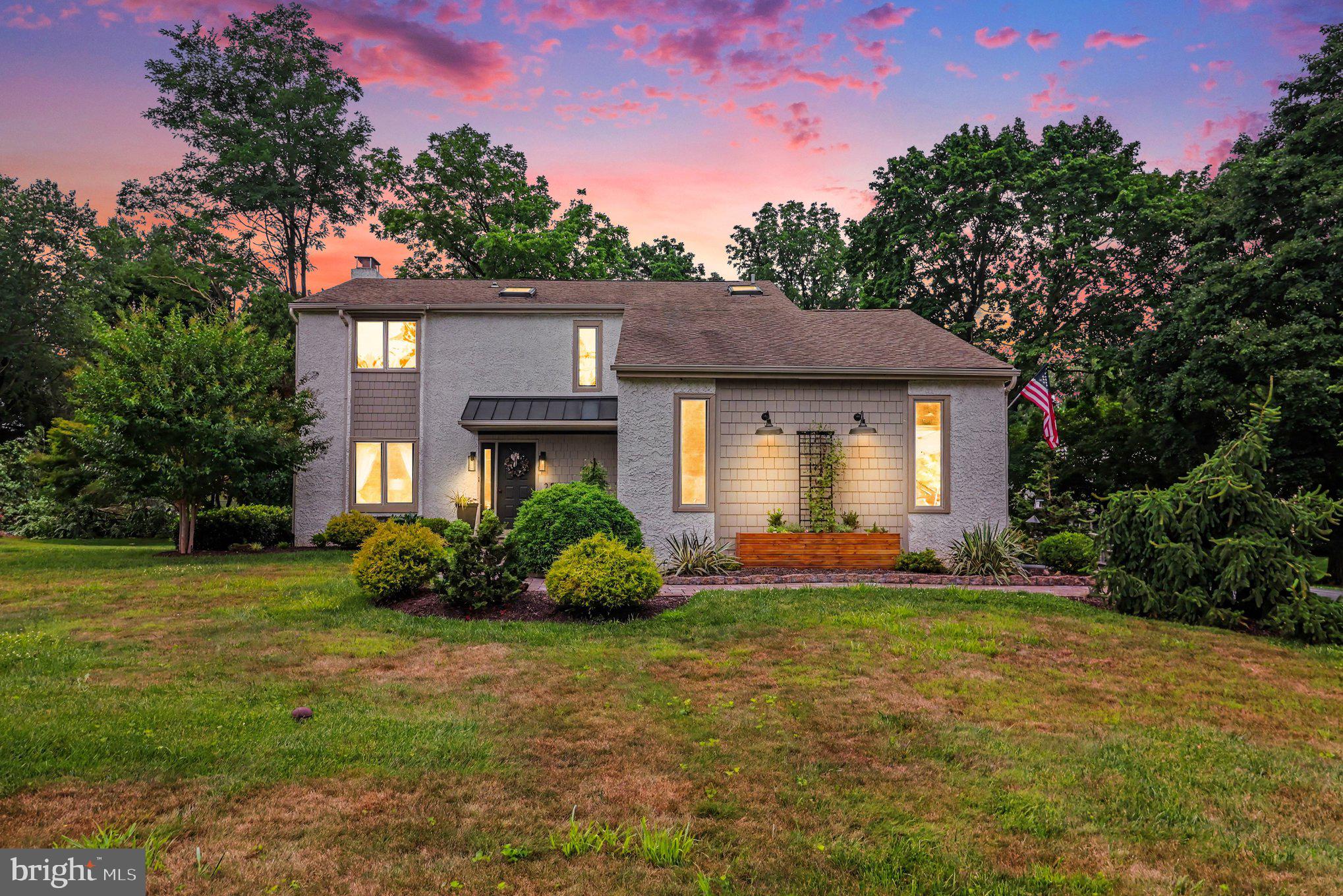This exquisite contemporary residence with 4 bedrooms, 2.5 bathrooms, located in desirable Rose Tree School District, offers a harmonious blend of luxury and comfort and nestled on a generous 0.6-acre lot. Step inside to discover a beautifully maintained interior featuring hardwood and ceramic tile flooring, complemented by plush carpeting in the bedrooms. The heart of the home is the spacious eat-in kitchen, adorned with an island and equipped with high-end appliances, including a gas oven/range, dishwasher, and extra refrigerator/freezer, perfect for culinary enthusiasts. Relax in the inviting living area, where a cozy fireplace creates a warm ambiance, or unwind in the luxurious bathrooms, showcasing a soaking tub, walk-in shower, and stall shower. Crown moldings and recessed lighting enhance the elegance throughout, while skylights invite natural light to dance across the space. Outside, the extensive hardscape provides a stunning backdrop for outdoor gatherings, complemented by a sport court for active leisure. The beautifully landscaped front and rear yards offer serene views of lush gardens, creating a tranquil retreat. With an attached side-entry garage accommodating two vehicles and ample driveway space for guests, convenience is at your fingertips. This home is not just a residence; it's a lifestyle, offering a perfect blend of sophistication and comfort in a peaceful setting. Experience the essence of luxury living in this remarkable property, where every detail has been thoughtfully curated for your enjoyment. Don't miss this one and make your appointment today!
