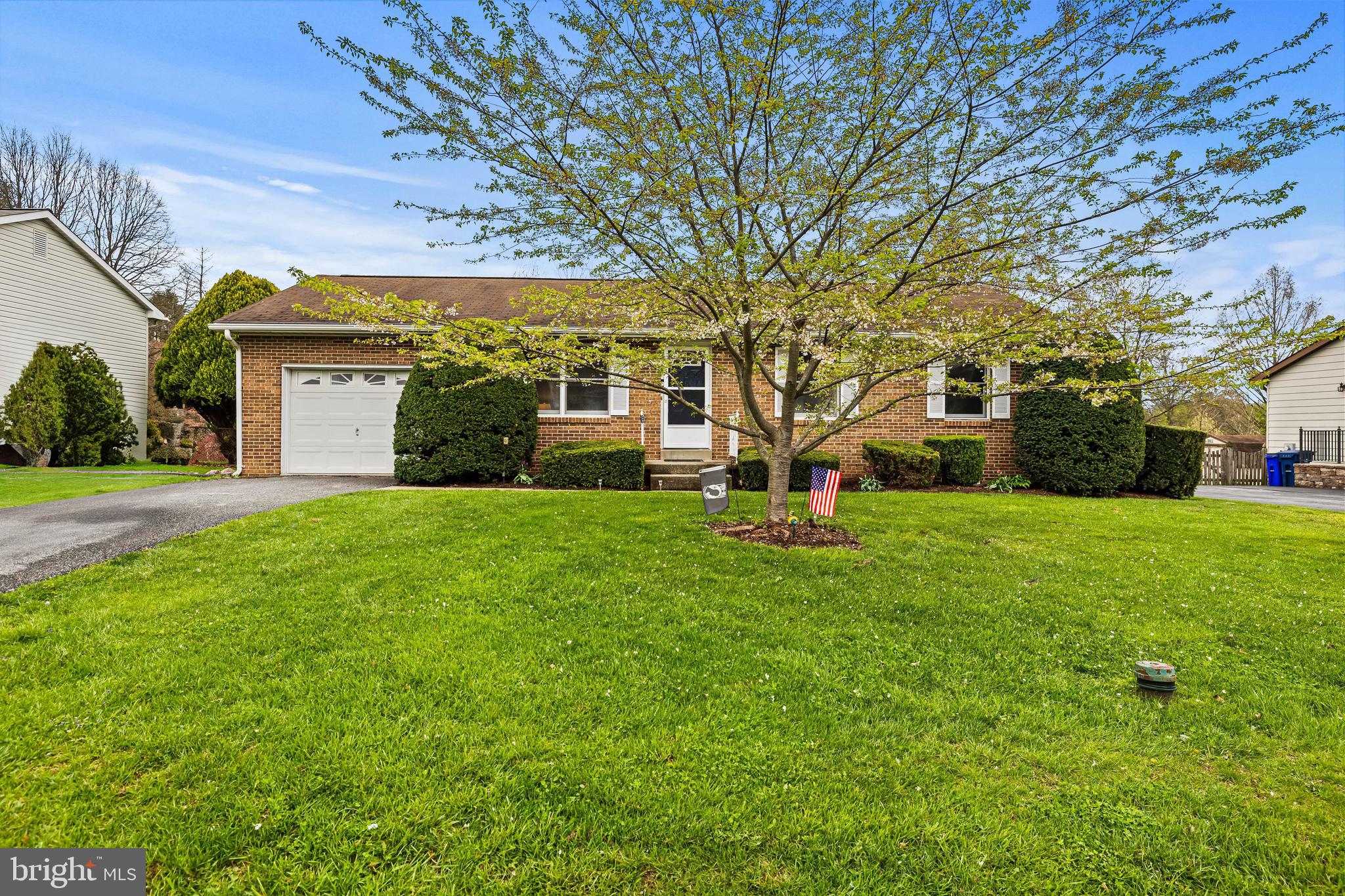 **Multiple Offers Received - Offer Deadline Saturday April 19th at 5pm**  Welcome to 8219 Morning Dew Ct, an adorable 3 bedroom, 1.5 bath rancher with 1-car garage located on a quiet cul-de-sac in Clover Hill! This move-in-ready home features fresh neutral paint, new carpets, and updated lighting. A bright and open living room welcomes you as you enter the home.  The adjacent eat-in kitchen features granite countertops and new wood flooring. The bedroom wing offers three sizable bedrooms plus a centrally located full bathroom. The primary bedroom can accommodate a king-size bed and provides a large walk-in closet. The lower level is partially finished, which allows for a spacious family room/game room plus a powder room. The unfinished portion of the lower level is truly a bonus space that allows for plenty of opportunities for use, like a home gym, hobby room, or workshop. Additionally, the lower level is home to the laundry, mechanical systems, and access to the rear yard. The flat, fenced, landscaped rear yard is a stunner!  Enjoy entertaining in the screened-in patio or grilling out on the deck.  The spacious 1-car garage is just the cherry on top of this incredible home. This home is close to nearby community schools, Frederick Community College, Fort Detrick, and Downtown restaurants and shops.