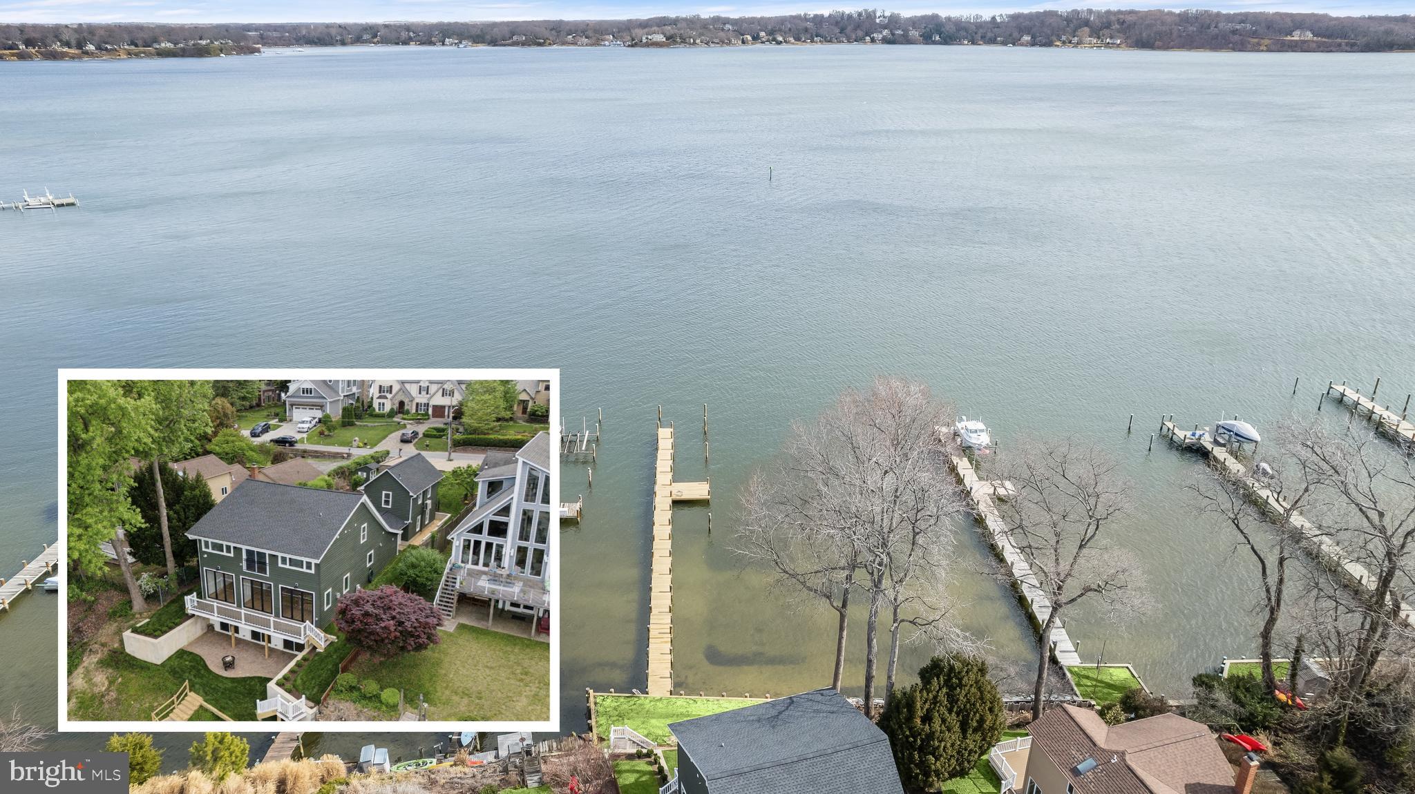 Completely Renovated & Turn-Key Waterfront Retreat on the Severn River

Spectacular views! Perched along the scenic shores of Round Bay the widest part of the Severn River, just minutes from the city dock in Annapolis, this stunning waterfront residence in Long Point on the Severn has been completely renovated—inside and out. Never lived in since its transformation, this home is truly move-in ready with every detail thoughtfully designed and expertly executed for modern luxury and peace of mind. 

From the moment you arrive, the brand-new exterior impresses with cedar siding, a new roof, and freshly reconstructed hardscaping, including a paver parking pad, new stairs to the water, retaining walls, seawall, and dock decking. A brick walkway leads to the entrance, where the foyer welcomes you into an open-concept layout showcasing breathtaking water views and impeccable craftsmanship.

Inside, natural oak floors finished in a soft neutral satin,  extend throughout, complemented by shiplap wood ceilings and designer fixtures at every turn. The all-new gourmet kitchen is a chef’s dream, featuring an oversized center island with a breakfast bar, sleek quartz countertops, custom white cabinetry with under-mount lighting, and state-of-the-art Viking stainless steel appliances—including a six-burner gas range and  a pot filler. A dramatic waterside glass wall system of accordion glass doors streams light into the living and dining areas,   seamlessly connecting indoor and outdoor spaces while they  frame spectacular water views. A gas fireplace adds warmth, while the adjacent dining room features glazed  pocket French doors and matching accordion glass doors that invite outdoor living and dining on a low maintenance, composite deck with sleek clear view glass railings for uninterrupted water views.

The outdoor space is designed for waterfront activities and enjoyment, featuring a lawn and stair that cascades down to a private deep-water dock with new decking—ideal for boating, fishing, or simply relaxing by the river on the sun deck.

Inside, the main level offers two beautifully appointed bedrooms, including a private guest/in-law suite with a separate entrance and a loft. A stylish butler’s pantry with a beverage fridge, a well-planned mudroom designed with drop zone cubbies, and a fully renovated laundry room add to the home's functionality.

Upstairs, the primary suite is a true sanctuary with a vaulted ceiling enhances with shiplap wood and cove lighting, a custom walk-in closet, and a spa-inspired en-suite bath featuring a soaking tub perfectly positioned beneath three picture windows framing the water. A second upper-level bedroom includes its own en-suite bath, while a bonus room offers flexibility as a den, office, or playroom.

The lower level boasts a stylish walk-out, waterside family room with low maintenance luxury vinyl plank flooring and sliding glass doors that open onto the waterside paver patio. Additional storage space is also available.

Every major system has been updated—including all-new plumbing, electrical, HVAC, water heaters, and more—ensuring this home is not just beautifully designed but built for worry-free,  low maintenance living. 
With its unparalleled renovations, turn-key condition, and spectacular waterfront setting, this masterpiece offers an extraordinary opportunity to enjoy life on the Severn River.