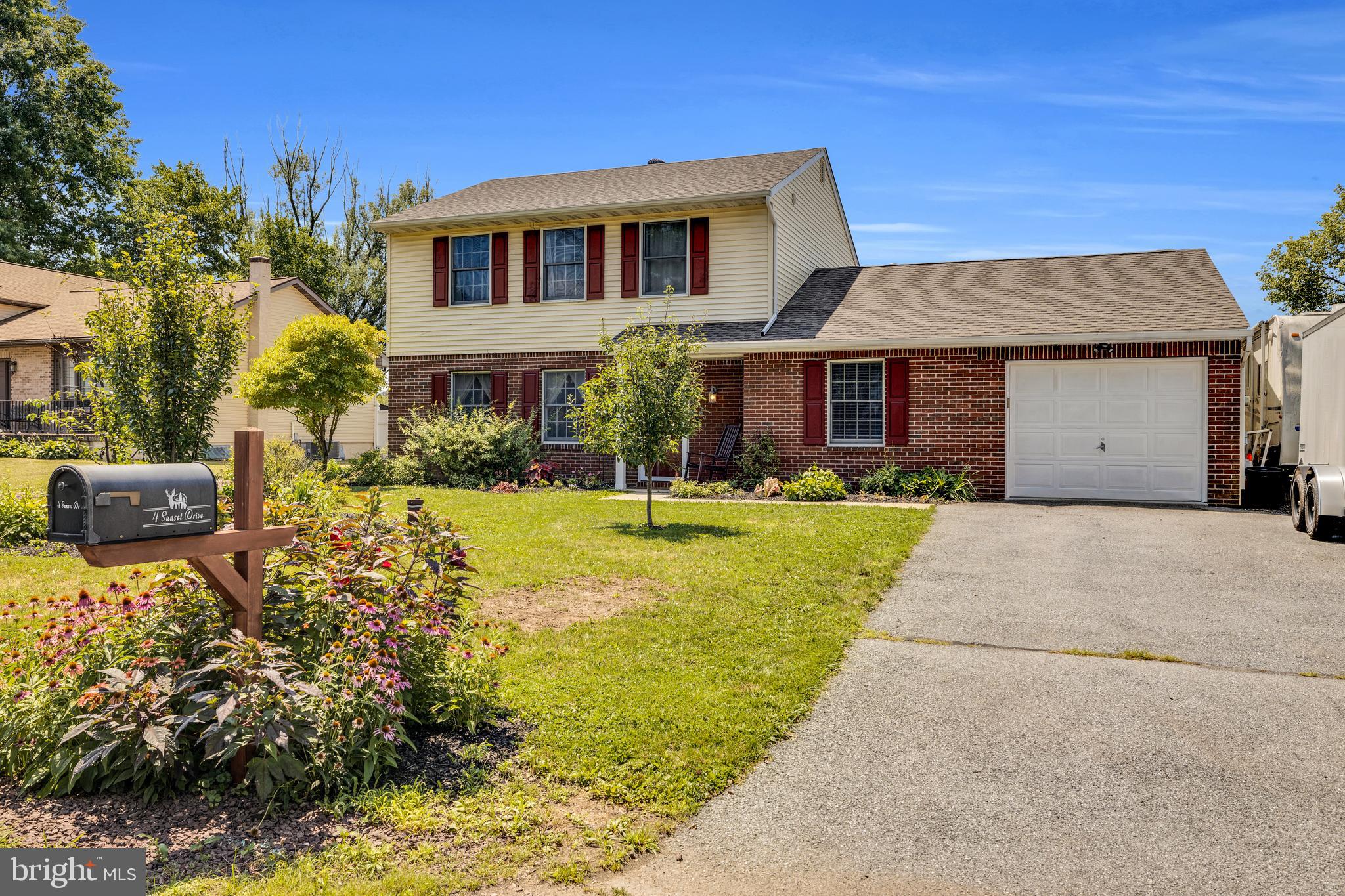 Beautifully Updated Colonial Backing to Open Space! This move-in ready home offers the perfect blend of comfort, style, and convenience in a desirable neighborhood setting. Nestled at the rear of the community, the property enjoys peaceful views of open space while remaining just minutes from shopping, dining, and major commuter routes including Routes 724, 422, and 100.

Step inside to discover a bright and welcoming interior featuring fresh paint throughout, updated flooring on the main level, and brand-new carpeting upstairs. The spacious floor plan includes 4 bedrooms, with the flexibility of a main-level bedroom that can also serve as a guest suite, home office, or playroom. Two beautifully updated bathrooms provide modern finishes and everyday convenience.

The heart of the home is the renovated kitchen, showcasing distinctive cement countertops, abundant cabinetry, and plenty of workspace for cooking and entertaining. Additional improvements include replacement windows and a brand-new roof installed in June 2026, offering peace of mind for years to come.

Outdoor living is just as impressive. Relax under the covered patio, perfect for year-round entertaining, or spend summer days enjoying the above-ground saltwater pool. The spacious backyard also features a garden area, two storage sheds, and plenty of room for outdoor games, pets, or gatherings with family and friends.

A one-car garage provides additional storage, while the secondary stone driveway offers extra parking and serves as an effective drainage system for the home's gutter runoff.

This well-maintained home combines thoughtful updates, flexible living space, and an outstanding location close to everything Douglassville, Chester County, and Montgomery County have to offer. A wonderful opportunity to own a home that's truly ready for you to move in and enjoy from day one!
