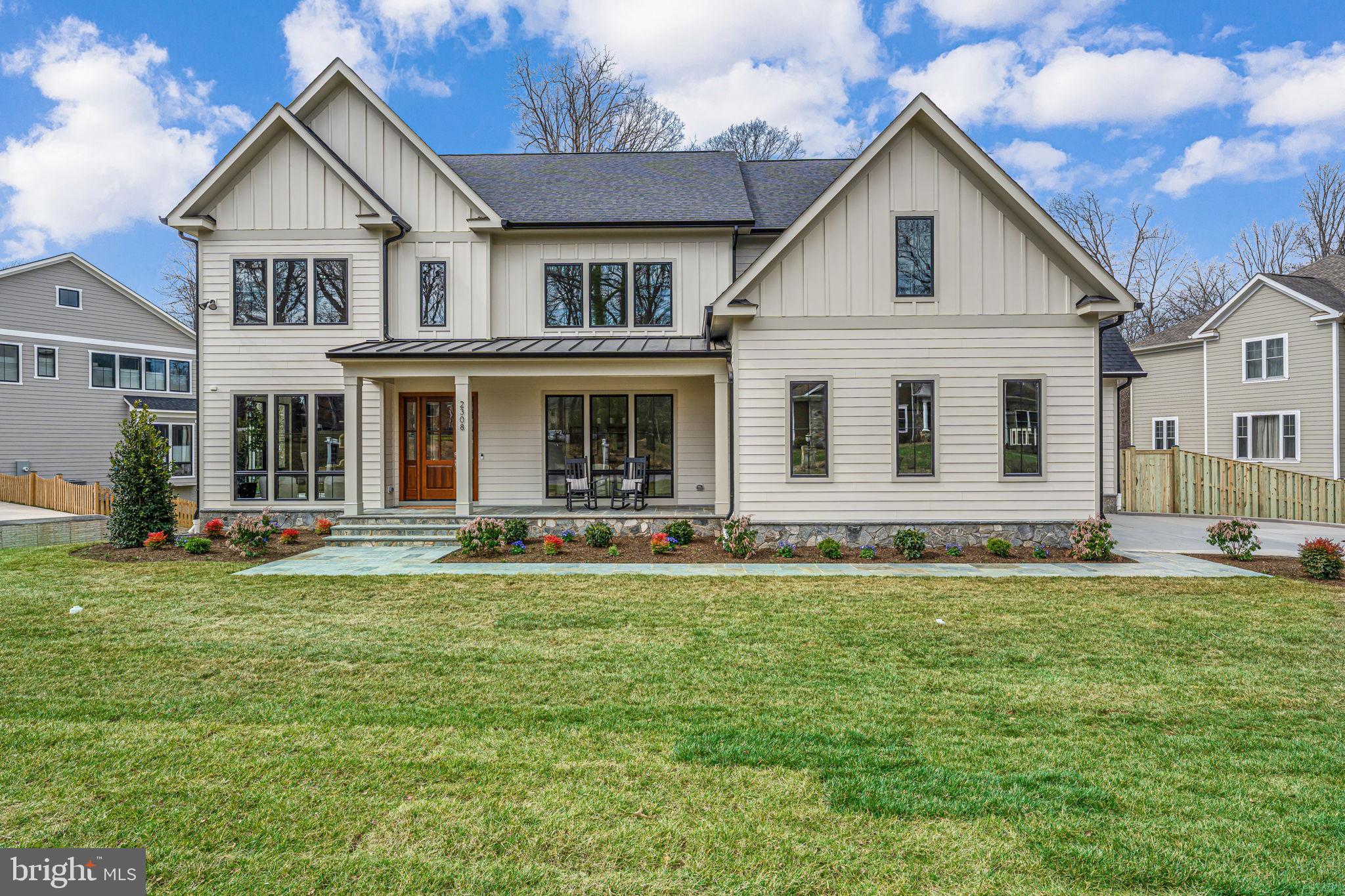 Extraordinary home on a private half acre lot, built by Jefferson Homes.   7800 finished square feet of living space with 7 bedrooms and  7.5 baths, backing to parkland in sought after Little Vienna Estates.   The elegant exterior features a mix of Hardie-Plank siding, stone and floor to ceiling Anderson 400 series windows to provide a transitional feel.  Interior finishes are clean and modern with natural oak hard wood floors, gourmet kitchen with large center island, quartz countertops, inset cabinetry, range hood and timeless design selections. Custom floor plan features large family room with views of the sprawling backyard, screened in porch with Anderson four panel sliding door,  sunny breakfast room, huge walk-in pantry with additional full-size refrigerator, main level bedroom and bath, private study.  Large mud room with built ins and sink. There are five bedrooms and five baths on upper level.  Primary suite has sitting room with walls of windows overlooking the tree tops.  Bright and sunny,  walkout lower level with rec room, game room, full wet bar, home theatre, gym and bedroom with full bath.  Three car garage with electric car chargers.  New six-foot fence in rear yard.  Madison High School.  Jefferson Homes has been building custom in Vienna for over 20 years and is known for attention to detail and high quality building materials. Enjoy the pride of ownership and confidence knowing that your new home was built by an experienced and respected custom builder.
