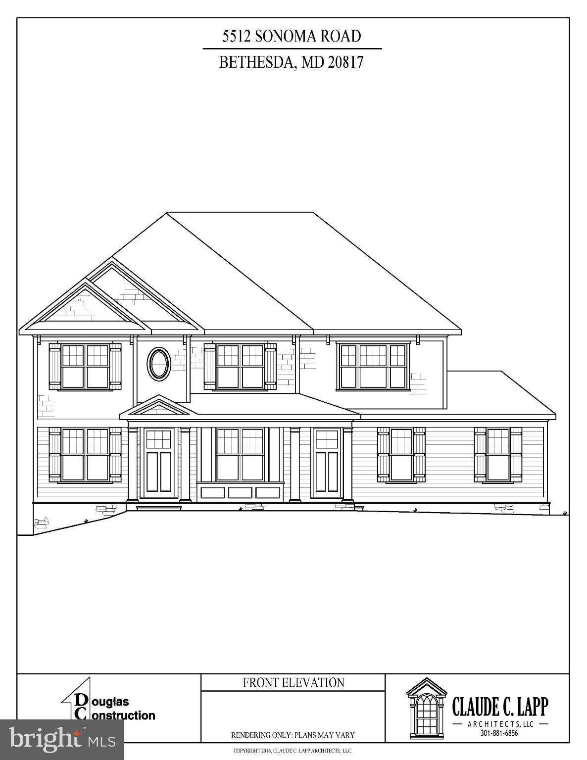 Brand new Arts & Crafts Colonial built by award-winning Douglas Const (Best Green Builder-Beth Mag), 3 fin lvls, 5BR, 4.5BA, chef's kit, 1st flr lib & mud rm, 2 car side loading gar, covered frnt porch, owner's suite, dual WICs, spa BA, 2nd flr HW/Study area, fin lwr lvl incl rec rm, BR, FB, exercise rm & media rm, deck leads to huge backyard. Close to dwntwn Bethesda, NIH, restaurants & more!