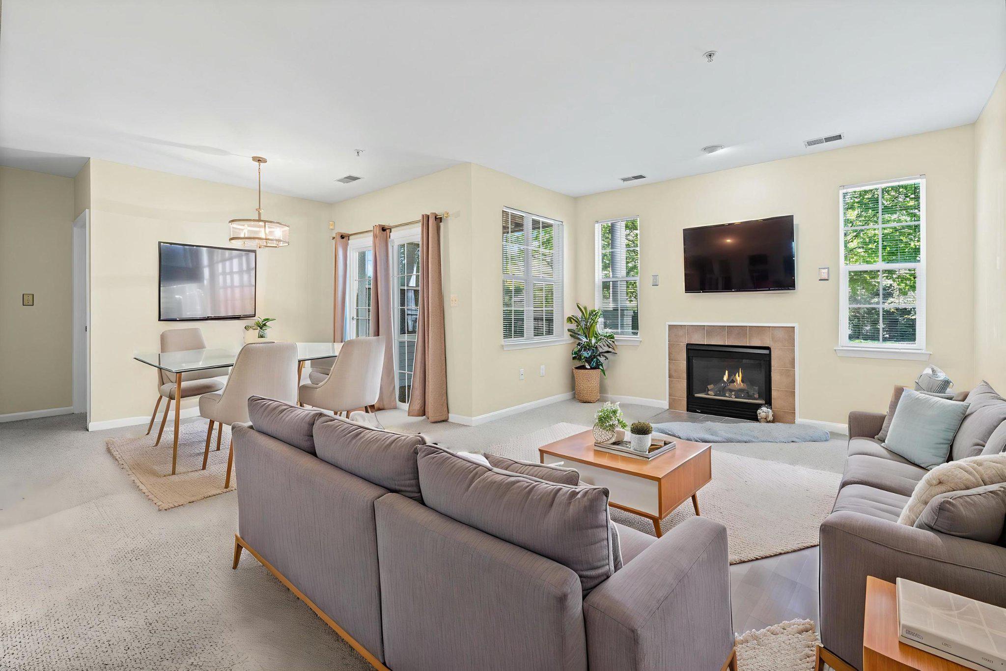 Welcome to Hollington at the Pointe — Where Comfort Meets Convenience!
This spacious 2 bedroom, 2 full bath garden-style condo offers the perfect blend of style and easy living in one of Owings Mills' most desirable communities. The open, light-filled layout is thoughtfully designed with living space, complete with a cozy fireplace that anchors the main living area, dining area and a patio.
The updated kitchen shines with stainless steel appliances and modern finishes, while both generously sized bedrooms offer privacy and comfort, each served by a full bath. Central A/C, forced air gas heat, and in-unit washer/dryer make everyday living a breeze. Step outside and enjoy amenities right at your doorstep — three community pools (including a lap pool), two tennis courts, dog run and beautifully maintained grounds. A detached private garage is included, providing secure parking and extra storage.
Ideally situated near I-695, I-795, the Owings Mills Metro, Wegman’s, Giant’s, any restaurants — everything you need is minutes away.  This condo is FHA approved!!! Whether you're a first-time buyer or looking to downsize in style, this move-in ready gem checks every box. Aask me about the $5,000 Don't miss it!
Some images have been virtually staged.