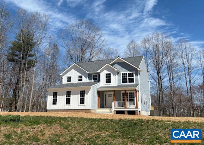 Surrounded by farms & rolling pasture! Enjoy Gorgeous Views from the porch of the Hudson plan located just 5 miles from I64 w/ easy commute to Cville or Short Pump. Highlights include Siding & Front Door upgrades, main level Laminate Floors, Oak Stairs w/ Craftsman Rails, Gourmet Kitchen w/ in-wall microwave + 2nd oven, 42" Wall Cabinets, Quartz Counters, Island w/ Pendant Lights, Pantry, Upgraded Stainless Appliances & vented Range Hood, Extra Windows in Great Room & Living Room, Gas Fireplace, Spacious Deck, Mud Room, Primary Suite w/ Tile Shower, Pull Down Attic Stairs & 2-Zone HVAC. Up to $7,500 in closing incentives available. Contact Agent for details!