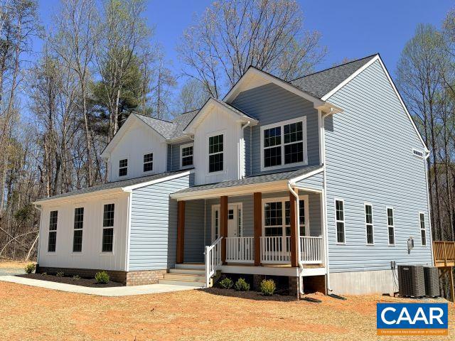 Surrounded by farms & rolling pasture! Enjoy Gorgeous Views from the porch of the Hudson plan located just 5 miles from I64 w/ easy commute to Cville or Short Pump. Highlights include Siding & Front Door upgrades, main level Laminate Floors, Oak Stairs w/ Craftsman Rails, Gourmet Kitchen w/ in-wall microwave + 2nd oven, 42" Wall Cabinets, Quartz Counters, Island w/ Pendant Lights, Pantry, Upgraded Stainless Appliances & vented Range Hood, Extra Windows in Great Room & Living Room, Gas Fireplace, Spacious Deck, Mud Room, Primary Suite w/ Tile Shower, Pull Down Attic Stairs & 2-Zone HVAC. Up to $10,000 in closing incentives available. Contact Agent for details!