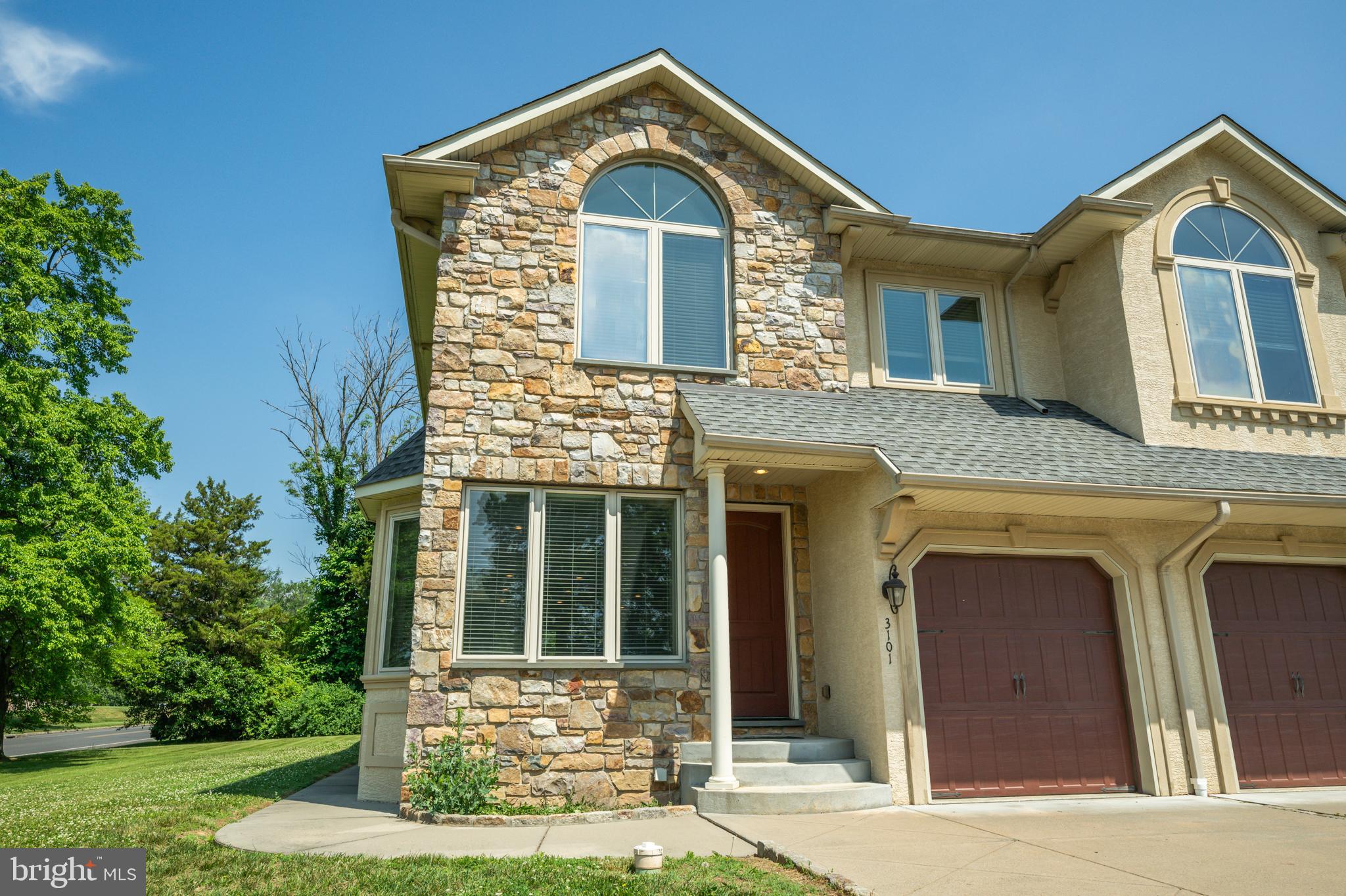 Welcome home to this GORGEOUS 3 bedroom END UNIT townhome (built in 2012!) ideally situated on a desirable corner lot in Neshaminy Valley! Showcasing a neutral color palette and thoughtful upgrades throughout, this home offers the perfect blend of style, comfort, and versatile living space. Step inside to your bright and spacious living room where oversized windows flood the space with radiant sunshine, creating a warm and inviting atmosphere. The open-concept layout flows seamlessly into your GORGEOUS eat-in kitchen featuring stainless steel appliances, upgraded countertops, an island for additional prep space AND a separate dining area! Just beyond, the cozy family room is centered around a gas fireplace, creating the perfect gathering space, while direct access to the backyard patio allows for seamless indoor-outdoor entertainment!

Upstairs, you'll find three spacious bedrooms, each with plush carpeting and abundant natural light. The luxurious primary suite is a true retreat, showcasing vaulted ceilings with a ceiling fan, a spacious walk-in closet and a spa-inspired ensuite bathroom featuring a soaking tub and glass-enclosed walk-in shower! A full hallway bathroom with tub/shower combo and linen closet round out the upper level. The fully finished basement expands your living space and adds incredible versatility. A large recreation room is perfect for an additional family room or entertaining space, while a separate room accessible through French doors can serve as a home gym, office, or flex space. Completing this level are a full bathroom with a stall shower, a utility room, generous storage space, and direct access to the backyard patio! Located closed to a variety of shopping and restaurants yet near Neshaminy Falls Station with direct service to Center City, Route 1, PA Turnpike and 295 for easy commuting! Don't miss your opportunity to see this beautiful home today! **Seller is also including a one year home warranty to the future buyer**