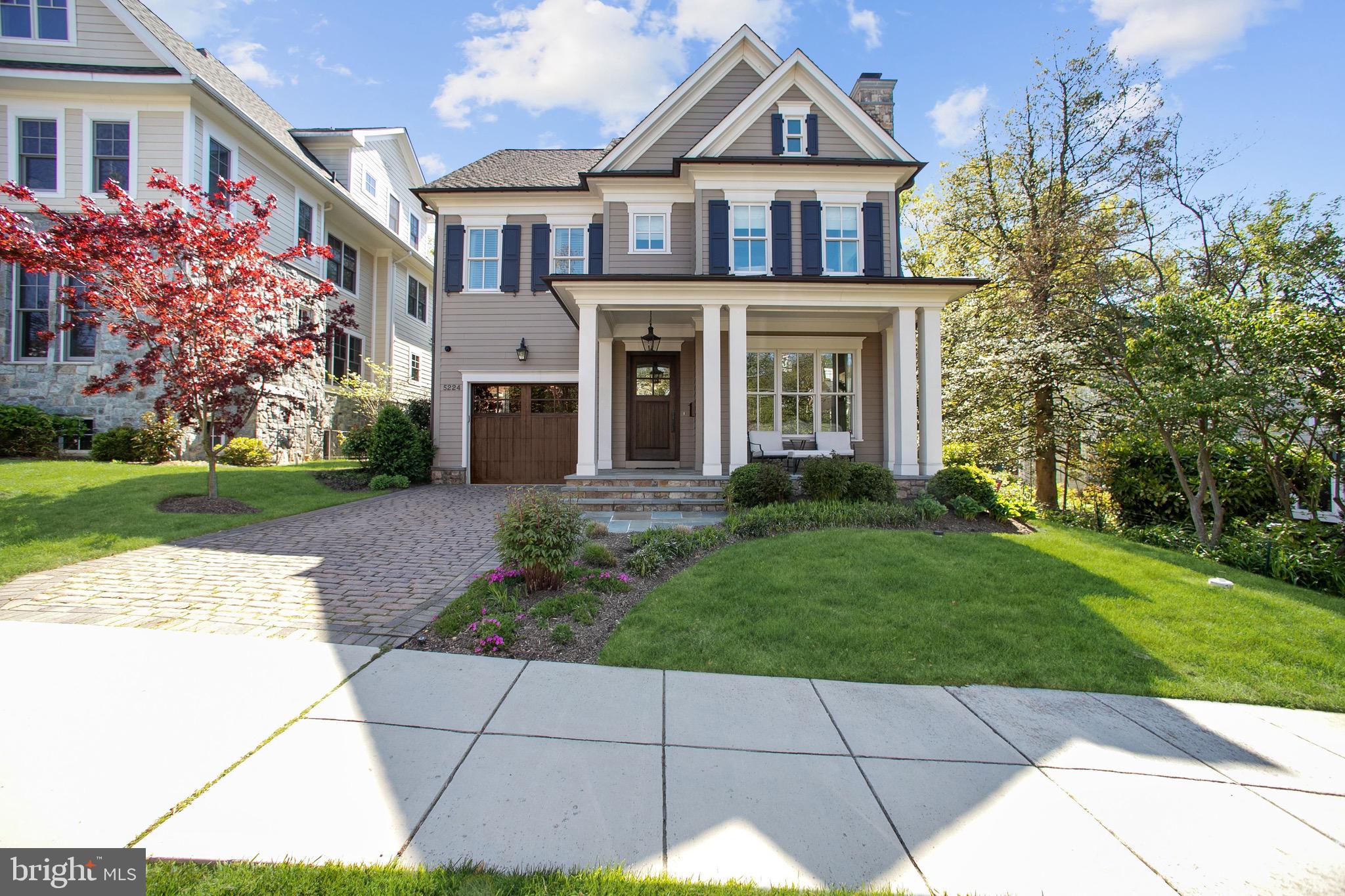 This charming Palisades 5BR/5.5BA home is perfect for entertaining complete with spacious sunlit living areas and a private backyard and patio adjacent to parkland. Main Level features 10' ceilings and an open floor plan that includes an intimate Living Room with fireplace, Dining Room, spacious Family Room with fireplace, and gourmet eat-in Kitchen with marble countertops and Wolf and Subzero appliances. Upper Level 1 enjoys grand Master Bedroom with two walk-in closets and Master Bath with double vanity, Bedroom #2 and #3 both with en-suite Baths, large open Sitting/Music Room with fireplace, and Laundry Room. Upper Level 2 features spacious Office, Bedroom #4 and Full Bath with tub. Lower Level includes Bedroom #5 with en-suite Bath, large Recreation Room, Theater Room with 12' ceilings and tiered seating, and a Gym. Home features custom light fixtures and Control 4 smart house system and lighting. Includes a Front Porch, 1-car Garage and Driveway. Property is conveniently located within minutes from shops, restaurants, schools and parks in the area.