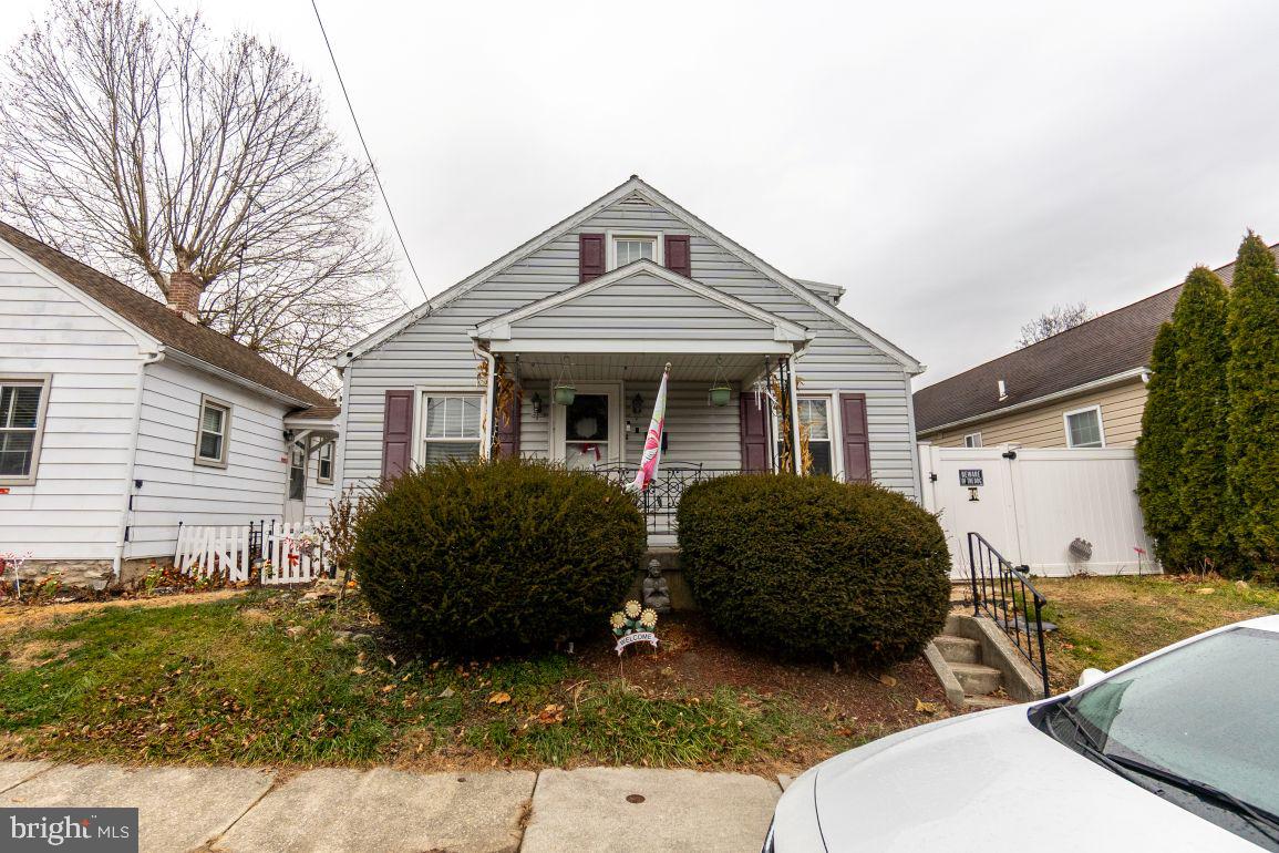 Cute cape cod in desirable Hanover area close to schools and shopping.  Big living room, gas cooking in kitchen, slider out to nice sized deck and hardwood floors throughout most of the home. Main level bedroom and full bath for added convenience.  2 more big bedrooms upstairs. Large fenced in back yard with detached 2 car detached garage.