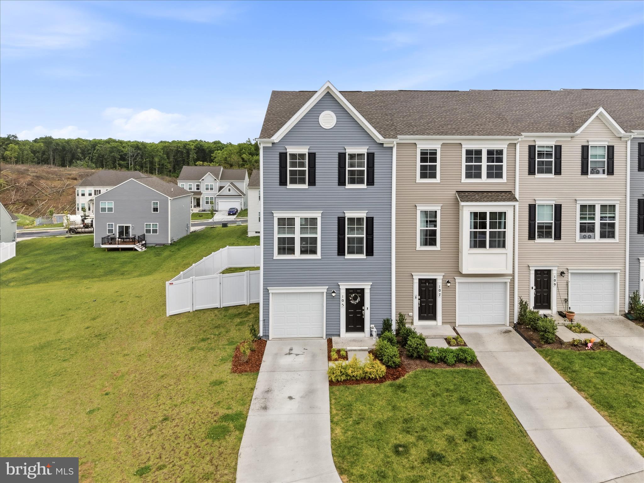 Enjoy townhouse living with a view at 105 Tye Ct.! This desirable end-unit townhouse overlooks the neighborhood instead of facing rows of neighboring townhomes, offering a more open and private feel. Only 3 years old, this former model home features upgraded finishes and custom touches not found in many of the other units. Featuring 3 bedrooms, 2.5 bathrooms, and a finished basement, this home offers plenty of space for comfortable living, entertaining, or working from home. The spacious side and rear yard provide ample outdoor space for relaxing and enjoying the surroundings. Conveniently located on the east side of Winchester, this home is perfect for commuters with easy access to major routes, shopping, dining, and local amenities. A rare opportunity to own a newer townhouse with extra space, style, and a premium location!