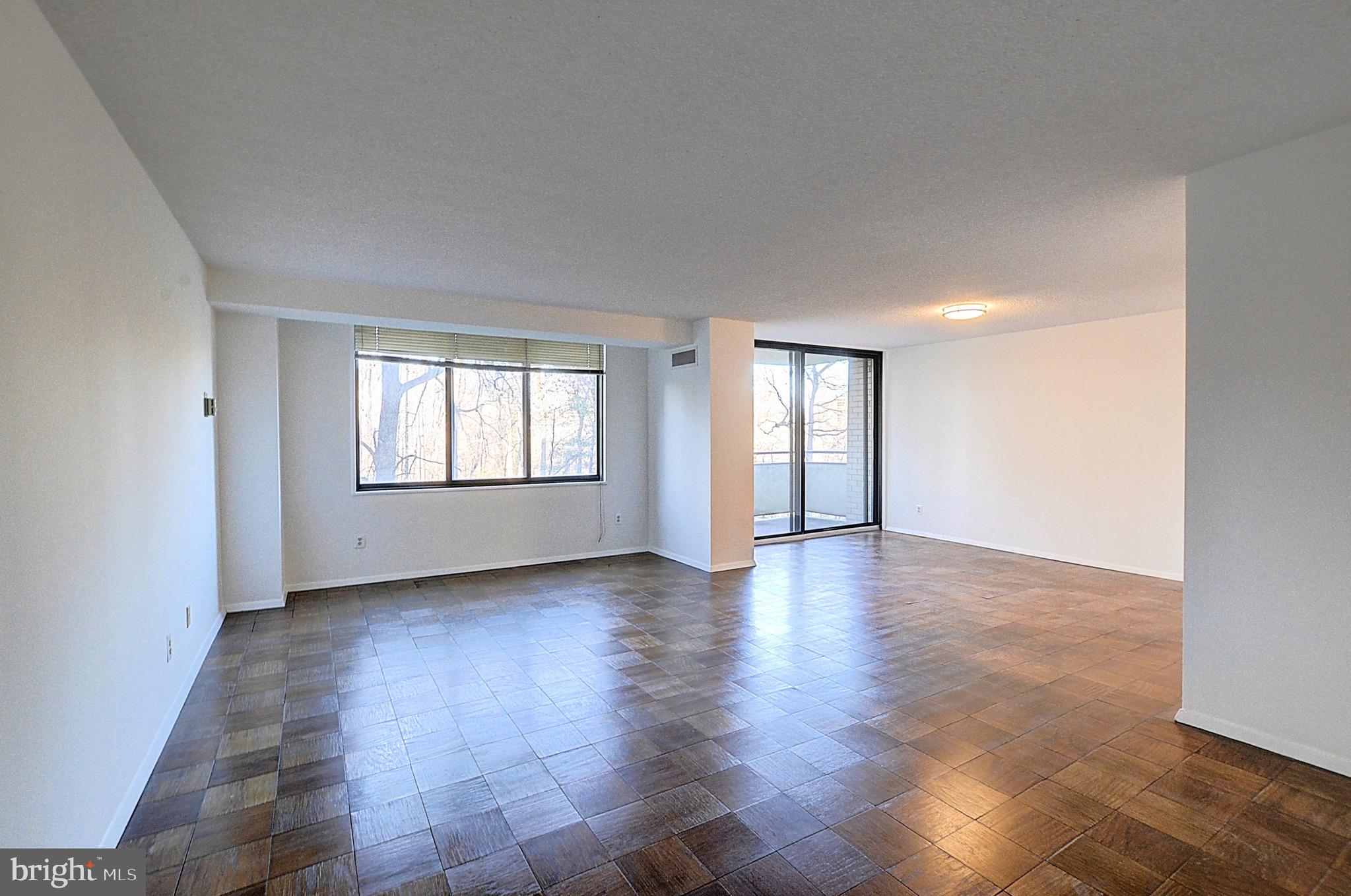 Renovated 1-Bedroom with Wooded Views and Private Balcony – Unit 324N
<br><br>
This North Tower home offers 981 square feet with a spacious open floor plan and quality updates throughout. The living and dining area features parquet hardwood floors and extends to a private balcony overlooking mature trees.
<br><br>
The kitchen features freshly painted cabinetry, stainless steel appliances including a gas range, and durable luxury vinyl plank flooring. The full bath is brand new with a modern navy vanity, round mirror, marble-look tile surround, and matte black fixtures.
<br><br>
The bedroom provides excellent natural light, a walk-in closet, and generous wall space for furniture placement. Additional hallway storage with built-in shelving offers everyday convenience.
<br><br>
The monthly co-op fee includes all utilities (electricity, gas, water, sewer), real estate taxes, cable TV, air conditioning, heat, insurance, parking, and full use of all community amenities.
<br><br>
Residents enjoy indoor and outdoor pools, seven tennis courts, pickleball, and a fitness center with indoor pool, sauna, locker rooms, and hot tub. Additional conveniences include 24-hour security, concierge service, and an arcade level featuring Chef Tony's Restaurant, a convenience store, dry cleaner, and beauty salon.
<br><br>
A move-in-ready home with thoughtful updates, comfortable living space, and access to the Promenade's full suite of resort-style amenities — all within minutes of downtown Bethesda and major commuter routes.