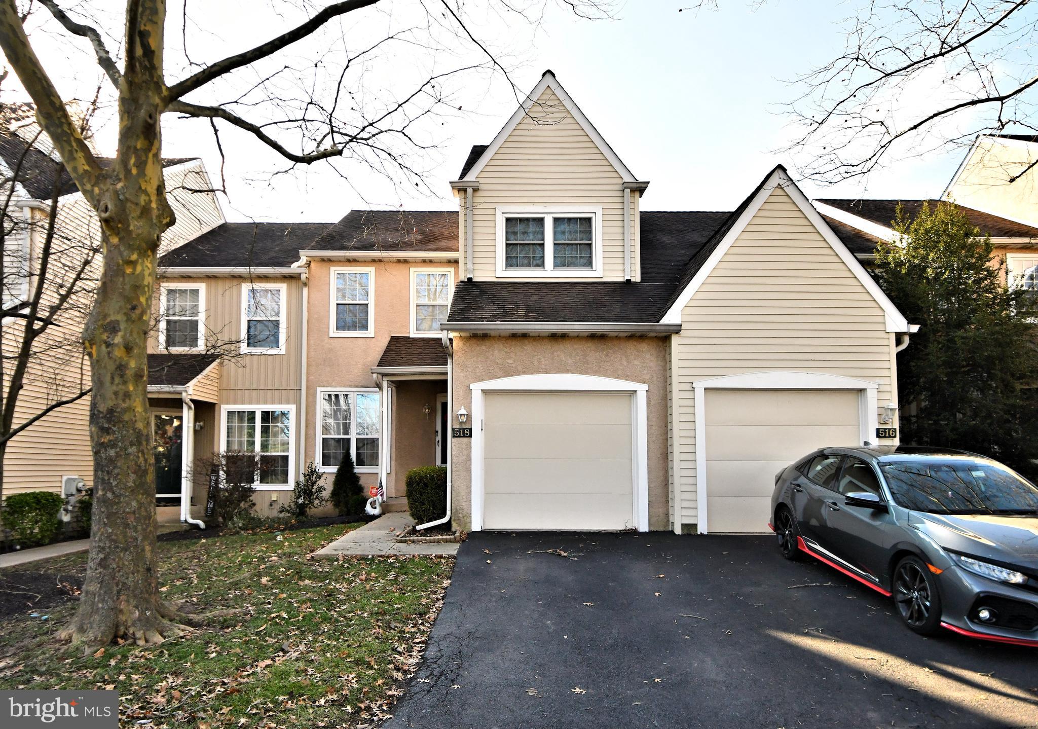 Welcome to 518 Country Club Dr, award-winning North Penn School District.  This 3BR /2.5BA townhouse is situated on Pinecrest Country Club's 3rd hole.   Inside you will find an  inviting floor plan with a foyer entry that leads directly to the office with french doors. This could also be used as a formal dining room.  The eat-in kitchen has plenty of work space and storage, and has been updated with stainless appliances and beautiful tile on the floors and back-splash. The family room is situated right next to the kitchen and has a wood-burning fireplace to warm up the cold winter nights.  There are  doors out to the deck to enjoy your beautiful views of this well maintained golf course.  Access to the garage and a powder room are also on the first floor. Upstairs are three large bedrooms, the primary suite has an en suite bath with soaking tub, shower and dual sink vanity. A hall bathroom and laundry room are also on the second floor. The unfinished basement provides plenty of storage for now, and potential for finishing at a later date for additional living space. Other notable features include a new HVAC system in 2022, Pergo floors through the first floor, updated washer and dryer (which are included) and the roof/gutters were replaced in  2009. The HOA includes snow and trash removal and lawn maintenance. PineCrest offers a public golf course with dining and entertaining facilities. This community is located seconds from Route 309 accessing the PA turnpike and Route 202 with easy access to Doylestown. It is close to Wegmans, Trader Joe’s, Costco and unlimited shopping and dining choices. The fabulous golf course view provides this home with one of the best locations in the community.