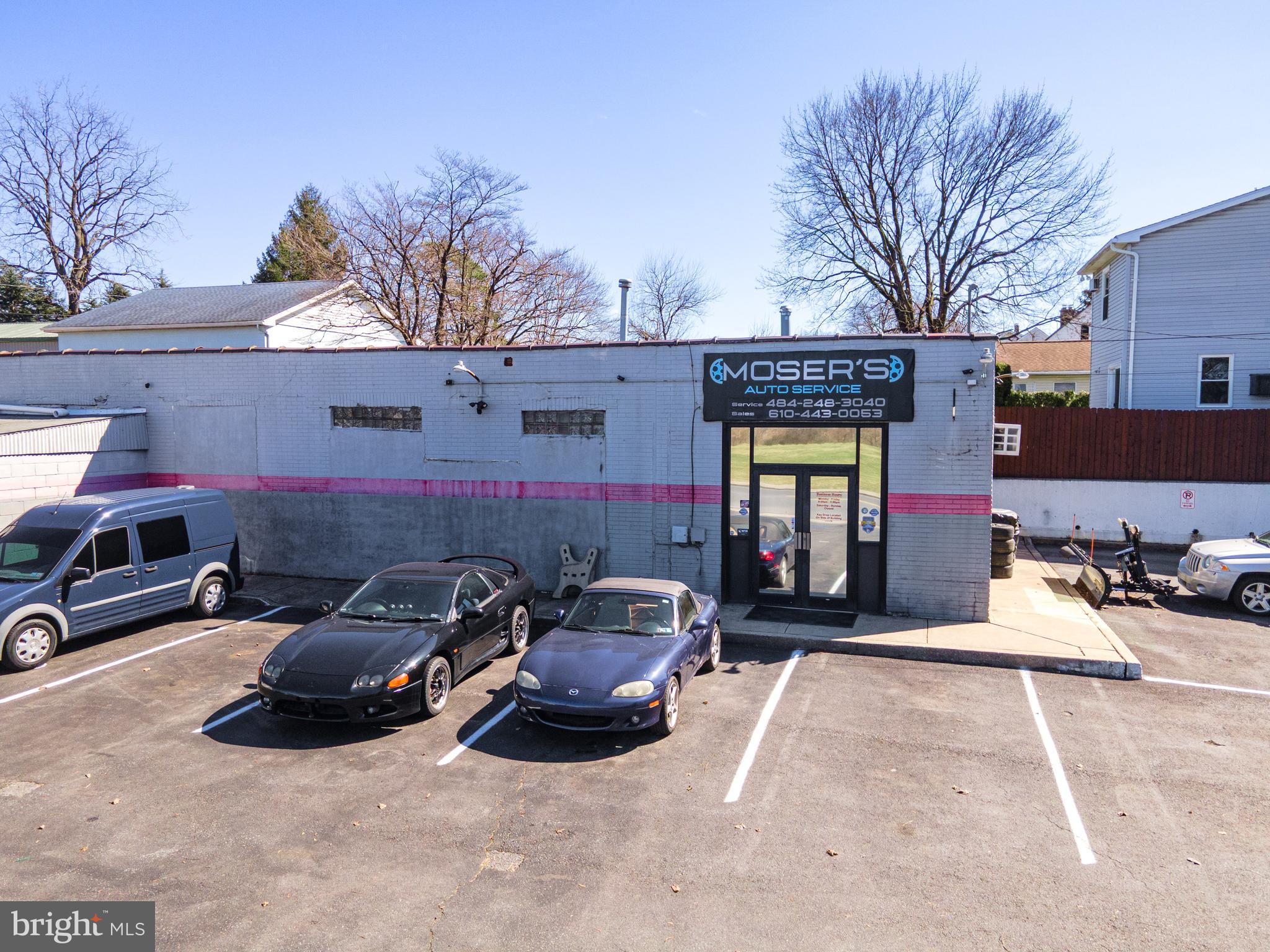 Positioned on a high-visibility corner lot, this established automotive service business is now available for sale, offering an excellent opportunity for mechanics, service operators, or entrepreneurs looking to step into a well-located facility. The freestanding building welcomes clients through double entry doors into a spacious customer waiting area, complete with a service window connected to a bright private office—ideal for consultations, scheduling, and customer interactions. The property features a large garage area with ample room to perform automotive repairs and maintenance, providing flexibility for a variety of service operations. Additional highlights include a generously sized bathroom with a walk-in shower and abundant storage space, adding convenience for staff and daily operations. Outside, the blacktop parking lot offers numerous parking spaces for customers and vehicles awaiting service. With its prime corner location, established presence, and functional layout, this property presents a fantastic opportunity to operate or expand an automotive service business in a busy, easily accessible setting. *ALL EQUIPMENT IS FOR SALE*
