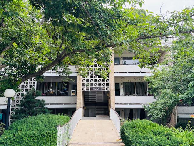 Uniquely, this home is both secluded and centrally located as it is surrounded by parklands, shopping, and has easy highway access. The location alone makes this a home to love, but the community also includes a centrally located pool, pool house, community garden, and park with playground, grills, and picnic tables. An open parking area (private but no reserved spaces) makes it easy to find a space near wherever you want to be in the community (there are numerous visitor spaces as well). This home is the top floor of a garden style building, but the beauty lies in the way the building is laid out. Although this home is the top floor (so no units above which helps limit noise), the entryway to the building begins at the second level which means less stairs to reach this top floor unit. In addition, the open staircase leads to the laundry and extra storage space (bottom floor of building), and the mailboxes are on the entry level. At the top left of the stairway is where you will find this lovely well-maintained home. The covered front porch area allows for an outdoor living space, and includes a rail with extra shelving. The front door opens to a large living area, and also leads to the kitchen space. There is lots of natural light inside the living room due to the full wall of windows that face the front porch. There are also lower windows that can be opened to allow a nice breeze into the living room. This home also has a dedicated dining area, and both the living and dining areas are large enough to fit most furniture configurations. There are 2 full bathrooms, one with a full bathtub, and one with a walk-in shower. The full bathroom with shower is an ensuite within the main bedroom, and that bedroom also features a full wall of custom-built closet space, and its own private deck area that is fully covered and faces the trees/wooded area. The other two bedrooms are off the closeted hallway at the back of the home and also feature a wall of storage/closets and room for beds or an office, etc. In summary, this home has the amenities and location that you are sure to enjoy! Condo fee covers HVAC maintenance, water, and gas which helps with utilities - Book a tour today or call for more information!
