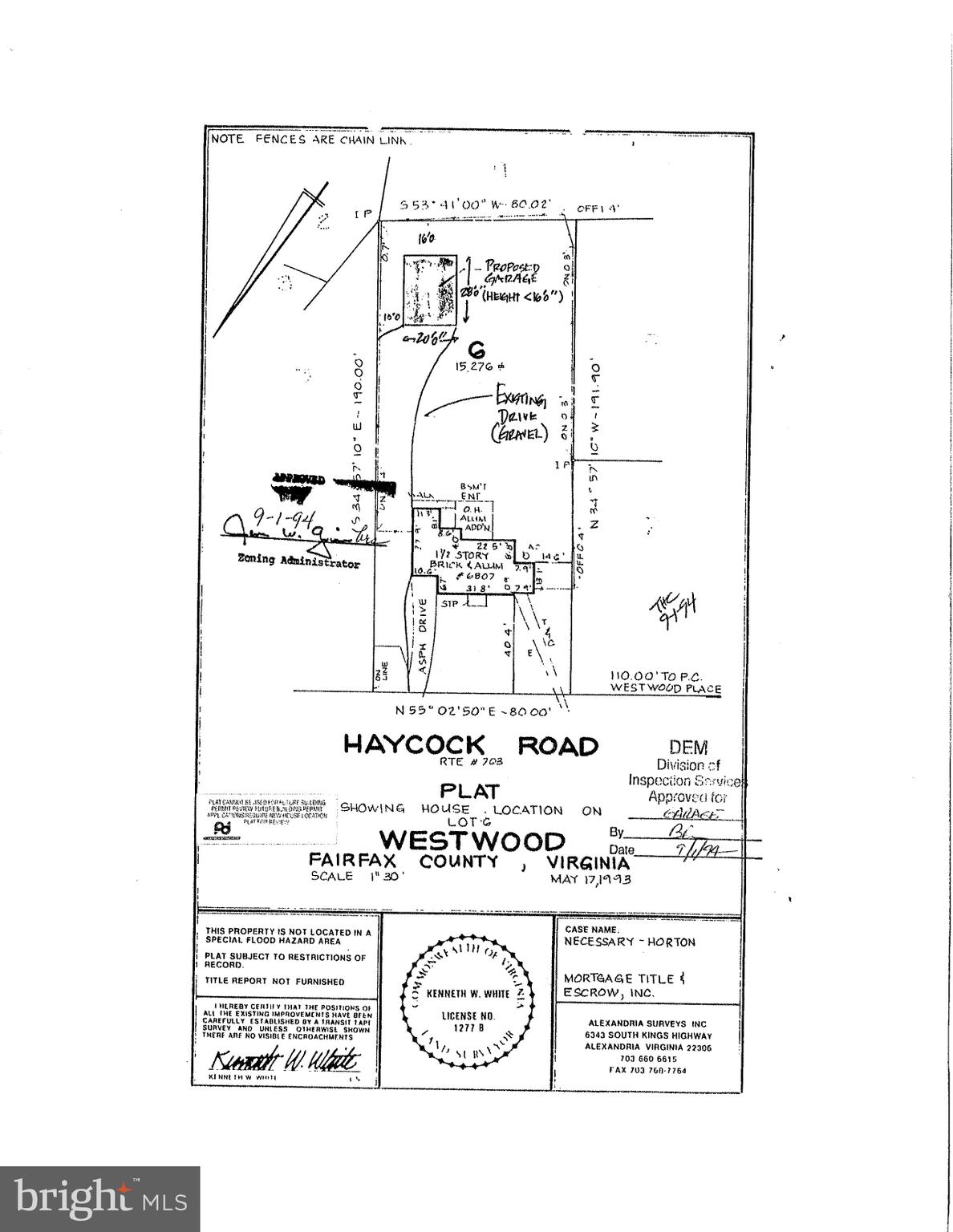 Please write contract with NVAR contingencies/clause addendum "as-is" clause.  House on property is strictly sold "As-Is, Where-Is." Two driveways -- one driveway from street to one-car garage and second driveway from street to detached two-car garage.   Feel free to walk the lot.  Incredible opportunity to purchase a deep   .34-acre lot in the Westwood subdivision.    Just minutes to the WEST FALLS CHURCH METO, W&OD Trail, Arlington, McLean, and Tysons.  Close to Haycock ES, Longfellow MS, & McLean HS.  Thank you.