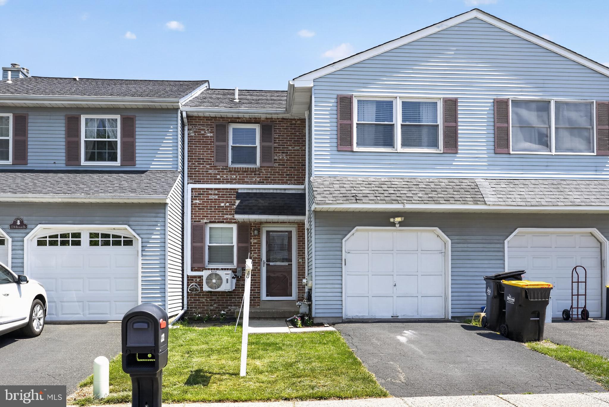 Come see this lovely interior townhome with no association fees. This home features 3 bedrooms, 2.5 bathrooms, a two story open foyer,  A formal dining room,  Large living room with a gas fireplace all with hardwood floors. The eat in kitchen has granite counters with stainless  steel appliances.  Second floor
has a main bedroom with an updated bathroom and a balcony for your morning coffee. 2 additional bedrooms and second floor laundry closet.  from the livingroom take the sliders to a nice sized deck and
fenced in rear yard. The garage was converted to a full gym with free weights and machines to get a full body work out. A mini split system was installed for heat and A/C in Garage and 3rd Bedroom.  A new house a/c unit installed  in 2025. walking distance to a neighborhood park