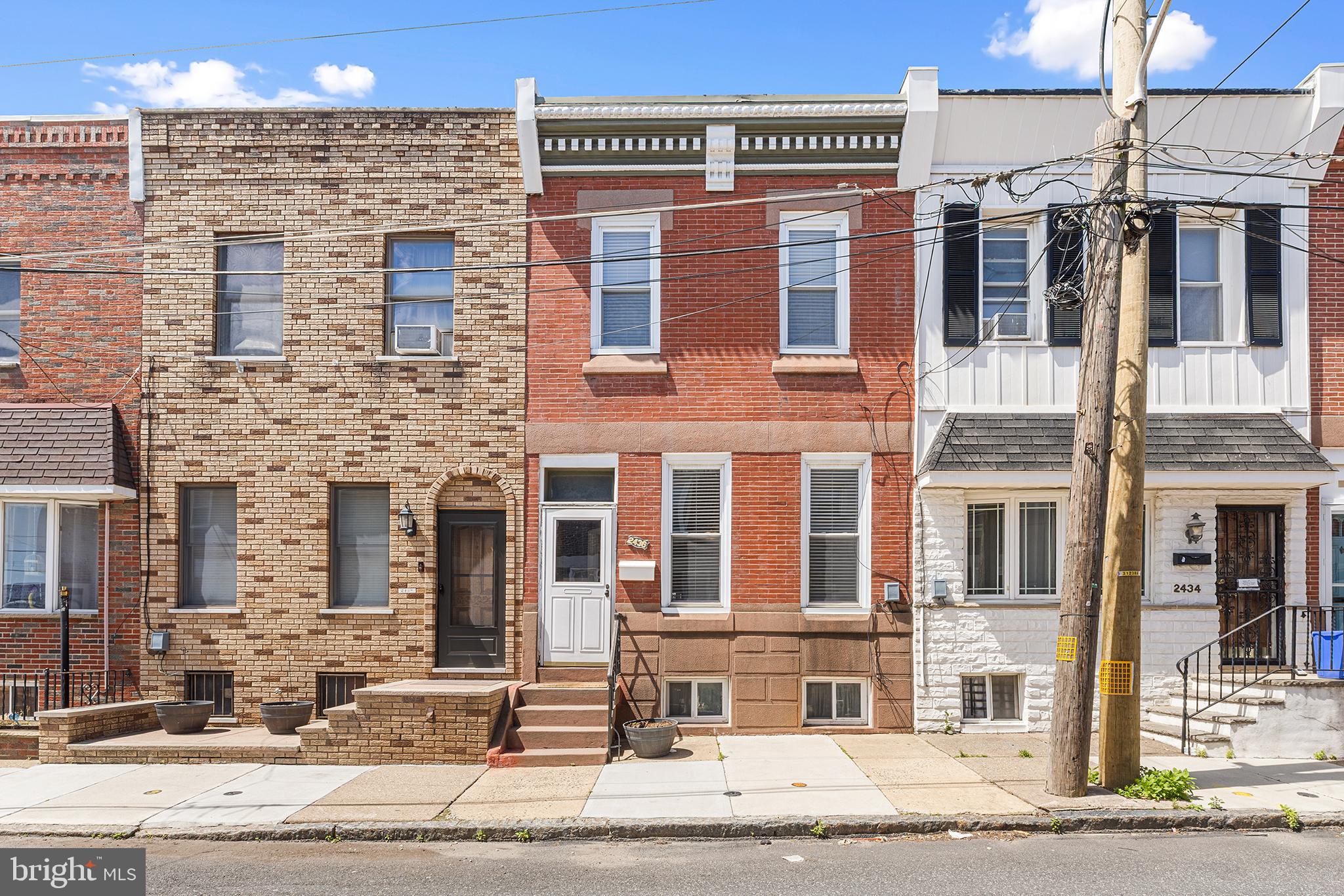 Welcome to 2436 E Hazzard Street, a charming 3-bedroom, 1-bath row home nestled in the heart of vibrant Fishtown. This classic Philadelphia home offers timeless character paired with thoughtful modern updates. The brick front façade is highlighted by the original decorative cornice, adding curb appeal and historic charm. Step through the vestibule entrance into the spacious living room featuring hardwood floors, high ceilings, abundant natural light, and a decorative mantel that creates a warm and inviting atmosphere. Continue into the formal dining room complete with recessed lighting, perfect for entertaining or everyday dining. The updated kitchen features white cabinetry, granite countertops, and stainless steel appliances with direct access to the rear patio—ideal for relaxing or outdoor gatherings. The second floor offers three spacious bedrooms along with an updated full bathroom. The unfinished basement includes a dedicated laundry area, concrete floors, and ample storage space. Additional highlights include central air conditioning. Conveniently located to neighborhood favorites including Cook and Shaker, Frankford Hall, Wm. Mulherin's Sons, and Suraya, as well as walking distance to local staples Meetinghouse, Fiore, and Little Susie's Coffee & Pie. Enjoy everything Fishtown has to offer right outside your door.