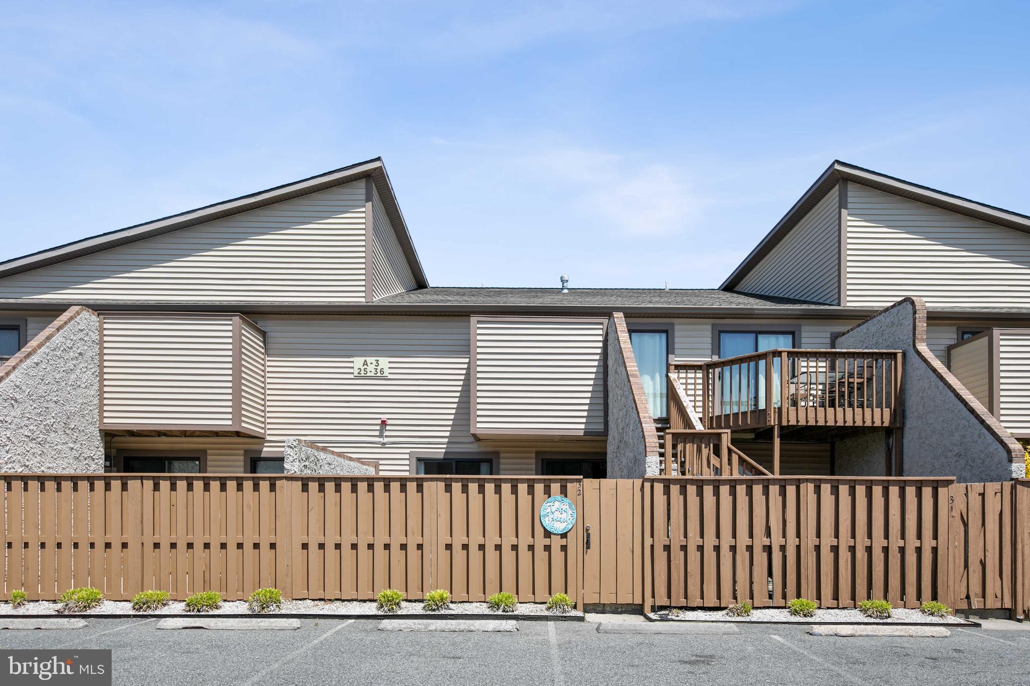 This spacious Condo sits on 120th street within walking distance of the famous crab cake factory. Unit features 2 bedrooms that sleep 5. The Master Bedroom boasts a queen size bed with a slider opening to the patio. Guest room includes a bunk bed with a full on the bottom and twin on the top with an attached on suite bathroom. Unit offers 2 full bathrooms with a soaker tub. Kitchen and dining area offers seating for 5 along with all needed kitchen items. A washer and dryer are located in the unit and are available for use the entire stay. Linens and towels are not provided. 3 flat screen TVs and WIFI are provided in the unit. A spacious private patio and deck area is located outside of the unit allowing enjoyment of the beautiful Ocean City weather. The patio fence is able to be locked for additional security of beach items. Condo Complex has access to an outside and indoor pool along with tennis courts.