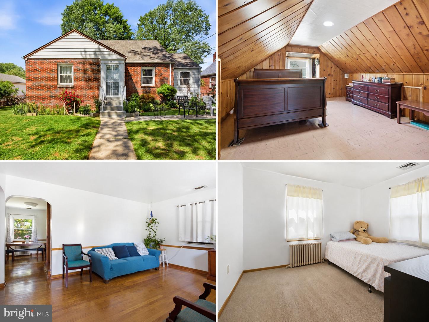 Welcome to 3510 Jefferson St, Hyattsville, MD 20782. This spacious three-level home offers approximately 2,110 square feet of living space with 5 bedrooms and 2 full bathrooms. The property features a functional layout across the main level, upper level, and fully finished basement, providing plenty of room for comfortable living, entertaining, storage, work-from-home space, or guest accommodations.

The main level offers a bright living area with hardwood flooring, a separate dining space, and a kitchen equipped with essential appliances including a refrigerator and stove. The home also includes a washer and dryer, multiple storage areas, and storm doors. The upper level features a charming finished space with wood-paneled walls and ceiling details, offering a warm and flexible area that can be used as a bedroom, office, sitting area, or additional living space.

The fully finished basement provides even more usable space, including additional bedrooms, tiled areas, and storage options, making it ideal for extended living, recreation, or private guest space. Several rooms throughout the home offer generous natural light, and the property includes a mix of hardwood, carpet, and tile flooring. Outside, the home features a classic brick exterior, a welcoming front entrance, and a spacious yard area.

With its 5 bedrooms, 2 full bathrooms, three finished levels, and flexible layout, this Hyattsville home offers excellent space and versatility in a convenient location.
