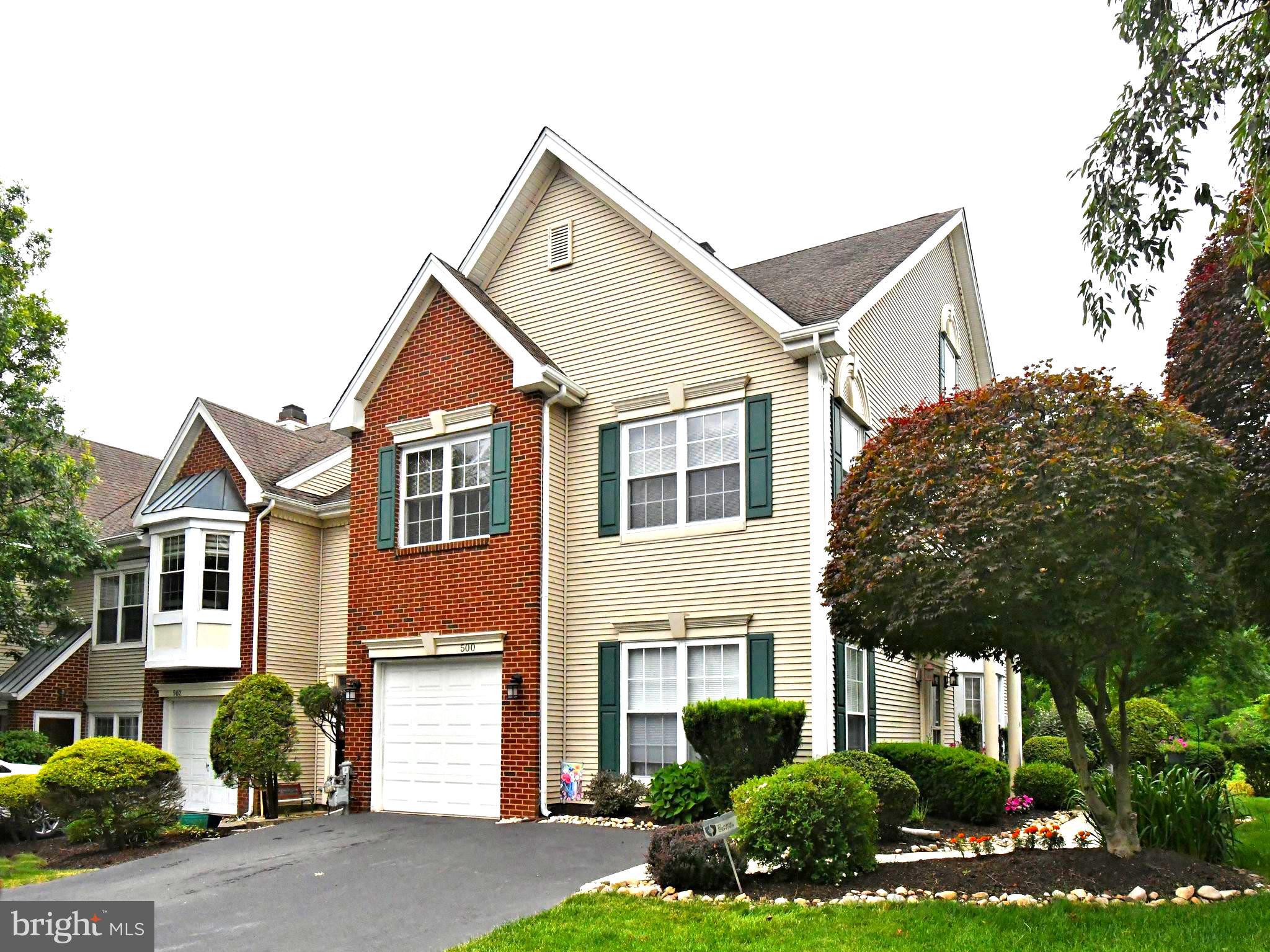 Welcome to this beautifully maintained 3-bedroom, 2.5-bath end-unit townhome in the very desirable "Winners Circle", Montgomery Township.  Ideally situated on a quiet dead-end street and backing to preserved open space, offering exceptional privacy and peaceful views. Meticulously maintained landscaping creates outstanding curb appeal and a warm welcome home.

Step inside to find  a fabulous, open floor plan. The first floor offers a formal living room and dining room, perfect for entertaining, along with a spacious family room featuring a dramatic two-story ceiling and cozy fireplace. The family room flows seamlessly into the kitchen, creating the ideal gathering space. The kitchen boasts abundant cabinet and counter space, a pantry, gas range, and sliding glass doors leading to the deck overlooking the beautiful backyard and open space beyond.

Upstairs, the spacious primary suite features a vaulted ceiling, two walk-in closets, and a luxurious private bath with a vaulted ceiling, double vanity, soaking tub, separate shower stall, heat lamp, and linen closet. Two additional generously sized bedrooms, a hall bath, laundry room, and additional linen closet complete the second floor.

Additional highlights include a one-car garage, newer roof, windows, and HVAC system, providing peace of mind for years to come.

Enjoy the perfect combination of privacy, comfort, and convenience in this exceptional end-unit home with one of the most desirable settings in the community.

All of this, plus it's just down the street from the private neighborhood pool and across from Spring Valley park!  Nearby you will also find tons of shopping, restaurants, entertainment, parks,  walking/biking trails, public transportation, and major roadways.  Just a short drive to Peace Valley/Lake Galena, Doylestown, and King of Prussia.  You can be in Philly in less than 45 mins.... Seriously, you can't beat this location!