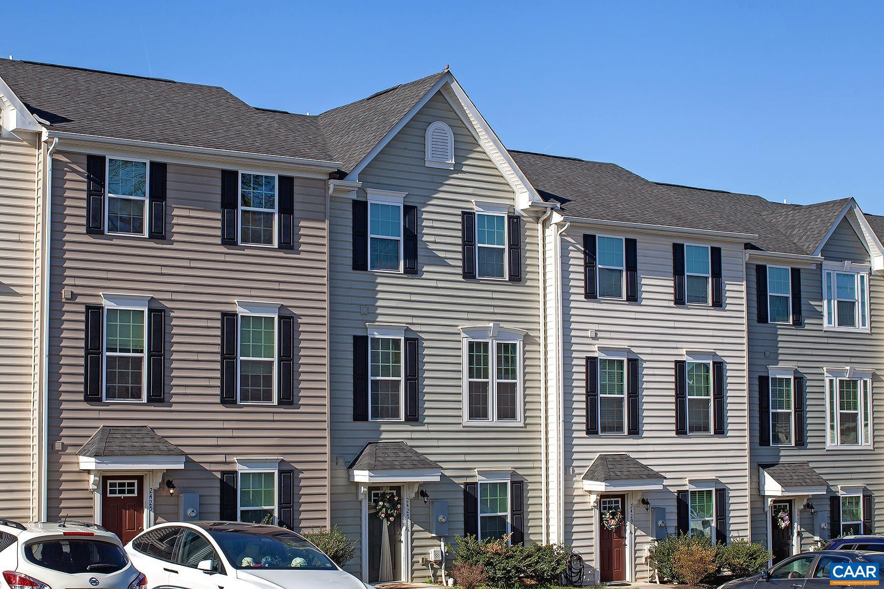 This move-in ready 3 bedroom, 2 full/2 half bath townhome is located in the Riverwood community of Northern Albemarle County. Conveniently situated near Rivanna Station (NGIC/DIA/NGA), UVA's North Fork, Charlottesville-Albemarle Airport, and Hollymead Town Center, the home offers easy access to shopping, dining, and employment centers. Downtown Charlottesville and the University of Virginia are less than 11.5 miles away.  This 2,160 sqft townhome offers three finished levels with a combination of LVP flooring and carpet throughout. The main level features an open-concept design with a spacious living area, eat-in kitchen with stainless steel appliances, and a convenient half bath. The upper level includes a primary bedroom with a tray ceiling, walk-in closet, and private bath, along with two additional bedrooms, a full hall bath, and a laundry closet with washer/dryer hookups.  The finished entry level provides a large family room, half bath, and bonus room ideal for a home office. Enjoy outdoor living on the rear deck and take advantage of parking for two vehicles directly in front of the home. Residents also enjoy access to the community's 5-acre park featuring a playground, basketball court, and picnic area.,Formica Counter