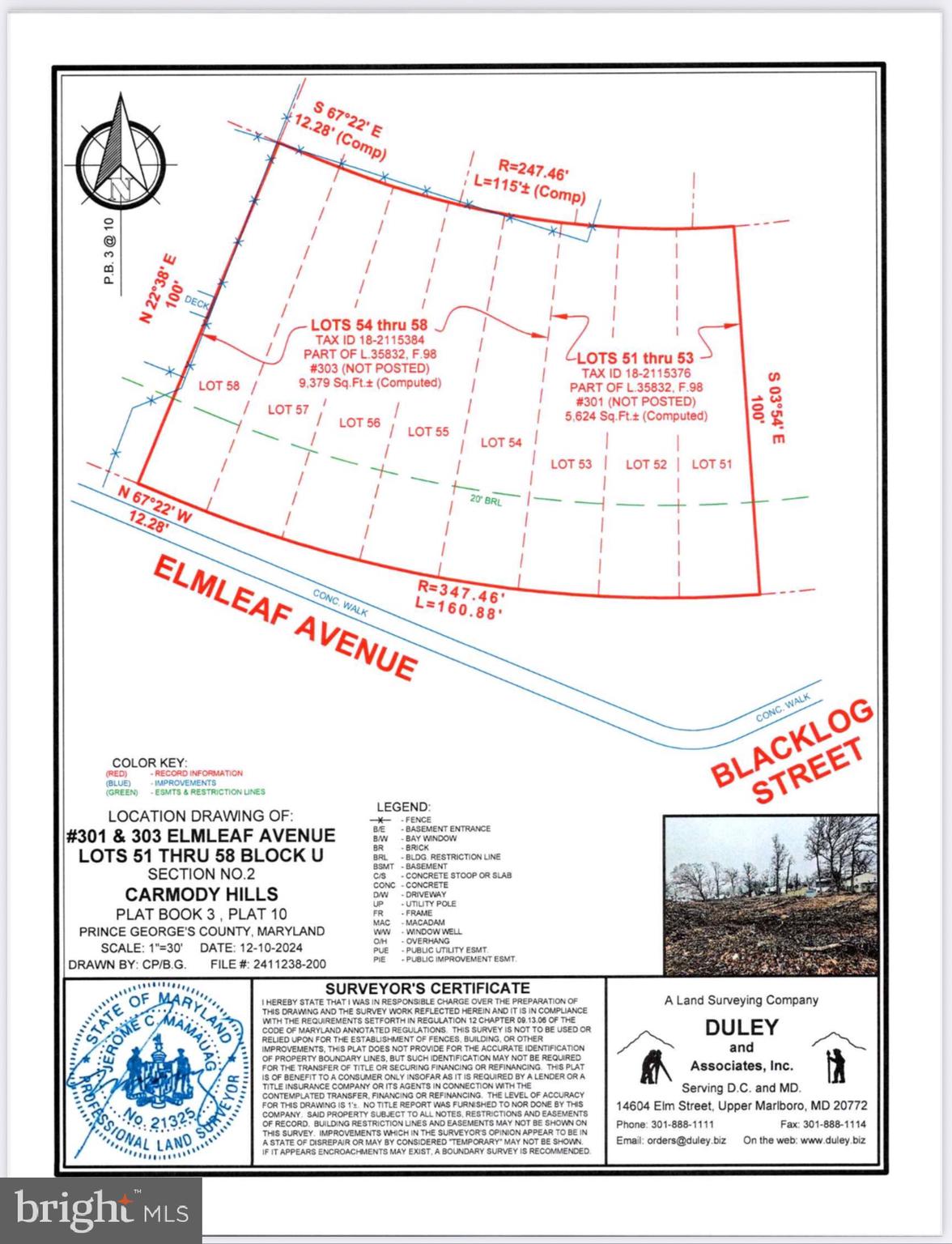 303 Elmleaf Ave:** 9,000 SF (Lots 54, 55, 56, 57, 58) 
Whether you're planning to build your dream home or are an investor searching for your next high-potential development project. Don't miss this exceptional opportunity to own a residential lot in the growing Capitol Heights area! Just minutes from Washington, D.C., the property is strategically located only blocks from a bus stop with direct access to the city, and approximately a 4-minute drive to the Addison Road–Seat Pleasant Metro Station. Enjoy the convenience of nearby shopping centers, major commuter routes, and quick access to I-95/I-495.
The lot is also within walking distance of J. Franklin Bourne Memorial Pool and Carmody Hills Elementary School, making it an attractive location for future residential development.
 With RSF-65 zoning, this parcel offers flexibility and tremendous potential for a custom home or residential investment project.
The property is being sold strictly As-Is. Buyers are responsible for conducting their own due diligence regarding zoning, permits, utilities, and intended use. The lot is vacant and easy to view at any time—don't miss this outstanding opportunity to secure land in a rapidly growing area close to the nation's capital.