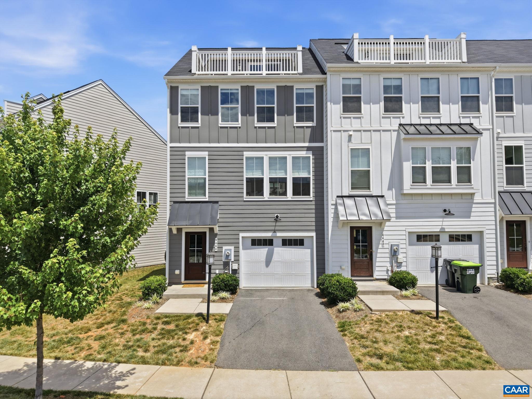 Bright and better than new, this end-unit townhome in sought-after Pleasant Green offers the perfect blend of modern design and convenience. Just 5 years young, this move-in-ready home features an upgraded kitchen and baths, an open-concept layout, and the peace of mind that comes with newer construction. The kitchen features gorgeous quartz countertops, a massive center island, and white cabinetry. It flows seamlessly to the rear deck, creating the ideal space for grilling and entertaining. Upstairs, you?ll find a well-appointed primary suite with abundant storage and 2 generous secondary bedrooms. The versatile terrace level offers endless possibilities as a 4th bedroom, home office, guest suite, or playroom. Enjoy mountain views from the private rooftop terrace. Neighborhood amenities include a clubhouse, fire pit, grilling area, playground, and sports court. Located just minutes from downtown Crozet, you'll love being able to walk or bike to local restaurants, parks, the library, and community pool. The generous Monroe floor plan is no longer available to build in Pleasant Green. End-unit, rooftop terrace, mountain views, and a prime Crozet lifestyle?this home truly checks every box. Ask about assumable 2.625% mortgage!,Granite Counter,Maple Cabinets,Painted Cabinets