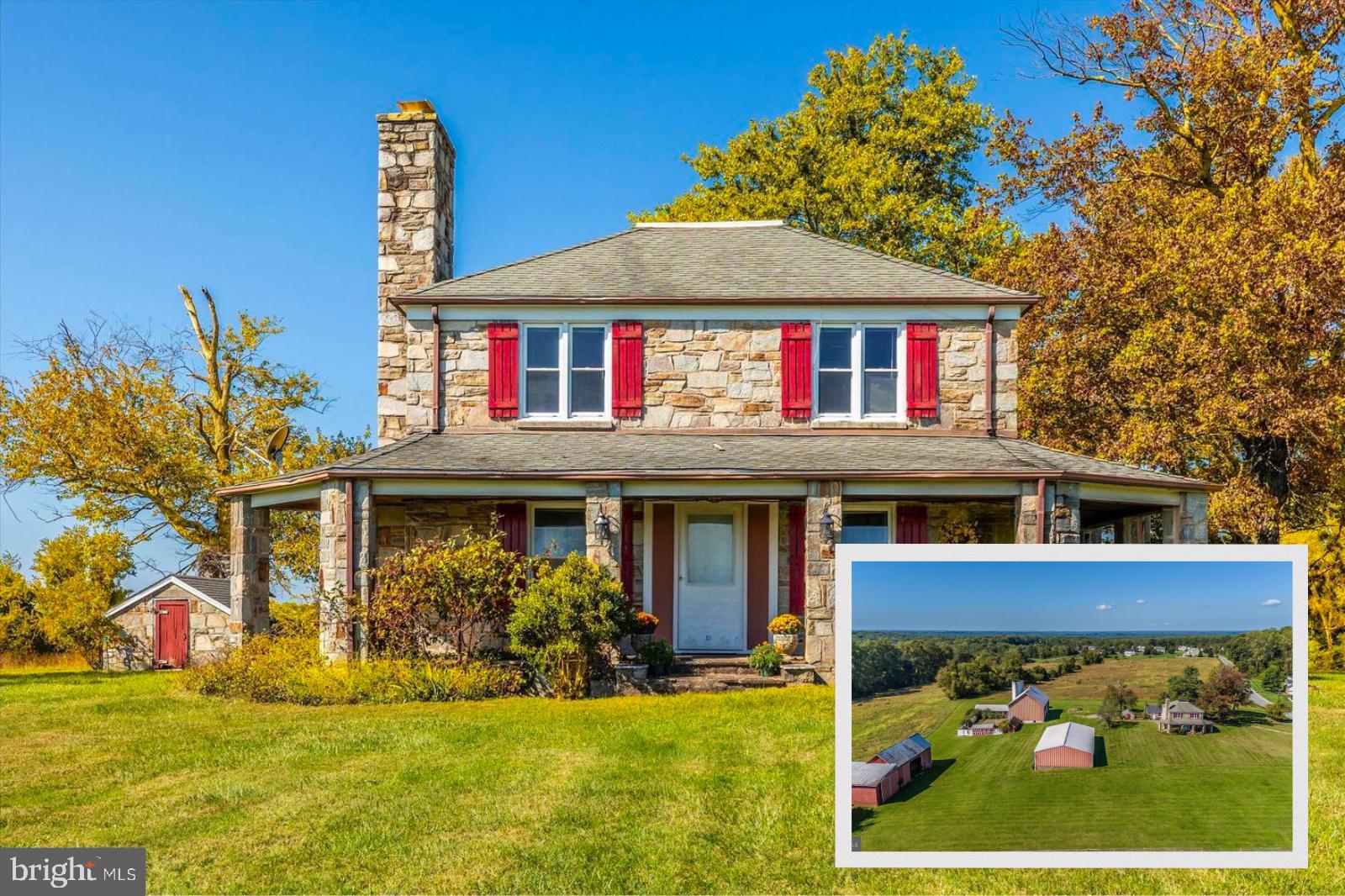 LOCATION LOCATION LOCATION
“Land: they’re not making any more of it,” said Mark Twain.

A rare opportunity to own 140+ acres in Baltimore County that is ONLY 3 miles to I-795, ONLY 4 miles to the Under Armour Performance Center, ONLY 5 miles to the Owings Mills Metro! 18 miles to Camden Yards; 19 miles to the Horseshoe Casino; 19 miles to M&T Stadium; 25 miles to BWI. Where else are you going to find this much land, with this much serenity and seclusion, and this much potential, this close to the places you want to be? Prefer small towns over the city? Saffell Road is only 2 miles from historic Main Street Reisterstown.

Adjacent to Maryland’s DNR Soldier’s Delight’s 1,900 acres. Saffell Road features its own private 90-acre forest preserve for your recreational or hunting pursuits. Your private forest can also be sustainably harvested, providing base income for the property. Just a stone’s throw away is the vast Liberty Reservoir for fishing, kayaking and canoeing. 

The historic 1910 (est, rumored to be older) farmhouse is sited in the middle of approximately 50 rolling acres, on the highest spot, with spectacular sunrise and sunset vistas. No need to choose your view! You can enjoy morning coffee watching the sunrise wrapped in a blanket on your front porch and unwind out back watching the sun set. On a clear day, you can almost see to Westminster! You may be inspired to expand upon this historic charmer, which features Maryland’s famous “Chesapeake Hue” stone, mined at the 200 year-old Butler quarry and internationally prized for its combination of quartz, mica, feldspar, iron and tourmaline. Farmhouse interior sports recently updated kitchen, fabulous stone fireplace, 2 bedrooms, 1.5 baths.  

Charming outbuildings include stone spring house/smokehouse/studio, plus a large bank barn, massive machine sheds, kennels and more – plenty of storage space for equipment, collector cars or toys. 

The cleared acres are ideally situated for a variety of farming activities, such as (but not limited to) hops, horses, vineyards, pick-your-own fruit/vegetable/flower farm (sunflowers!), goat yoga, sheep, alpaca, corn mazes, horseback riding stable (lessons, guided trial rides, pony parties), Thoroughbred breeding/training (convenient to Pimlico), petting farm, herb farm, truffle farm (all those woods!), sheep, alpaca or llamas. Approximately 10 acres current in board-fencing.  Open land has been maintained (mowed) but not actively farmed, so could possibly qualify as organic.  Stream, plus reportedly home to mineral springs (your own bottled water?). Or lease the land to a local farmer and just enjoy the income. 

NO HOA. Walk to charming Coppermine Green Valley swim club. Property is in conservation and forestry easements. Parcels Tax ID#s:2300006004, 2300006005,230006006. BEING SOLD AS IS. Proper showing of all 3 parcels takes about and hour and a half, so please plan accordingly. Qualified buyers only. Property might qualify to have a second home, keep the first house for farm manager, guest house or tenant house. Buyer to verify percs, permits and uses. Do not visit property without appointment. Listing agent must be present. 

PLEASE NOTE: Property is being sold strictly AS IS WHERE IS. Dining room recently suffered some damage due to a water leak; dining room ceiling and walls have been gutted to studs; damaged floors removed to sub-flooring. 

Land plus location location location.